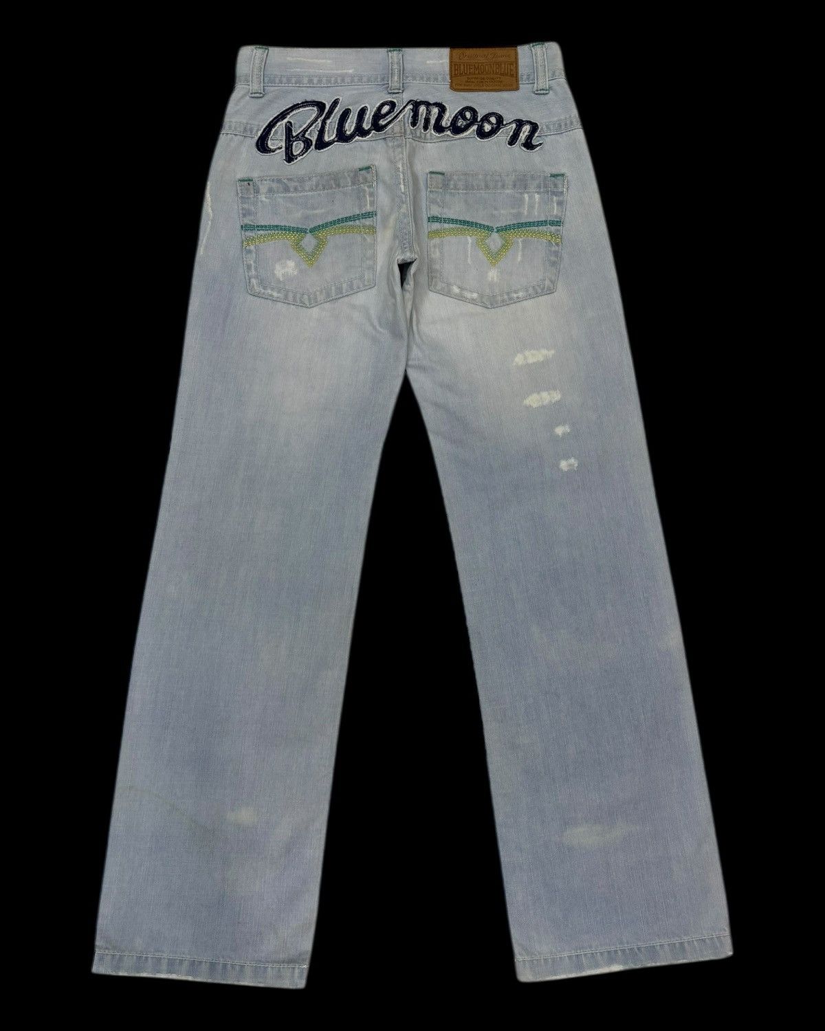 Hysteric Glamour × Japanese Brand RARE‼️BLUEMOONBLUE BLUE WASHED DISTRESSED DENIM JEANS Size 28" / US 6 / IT 42 - 7 Thumbnail