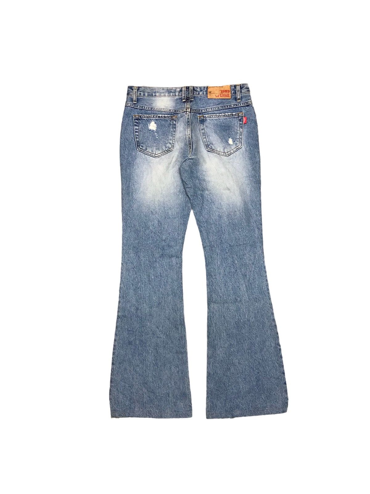 Japanese Brand FLARED‼️‼️CFLINEDENIM & CLOTH DISTRESSED DENIM Size 28" / US 6 / IT 42 - 2 Thumbnail