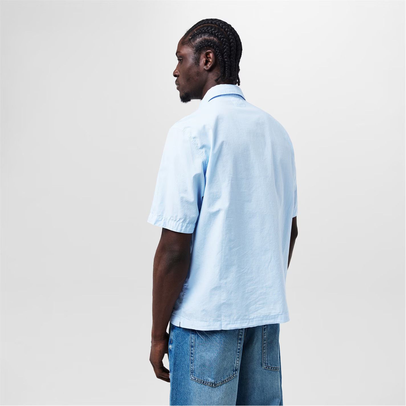 C.P. Company o1g2r1mq0426 Short Sleeve Ripstop Shirt in Blue Size US M / EU 48-50 / 2 - 4 Thumbnail