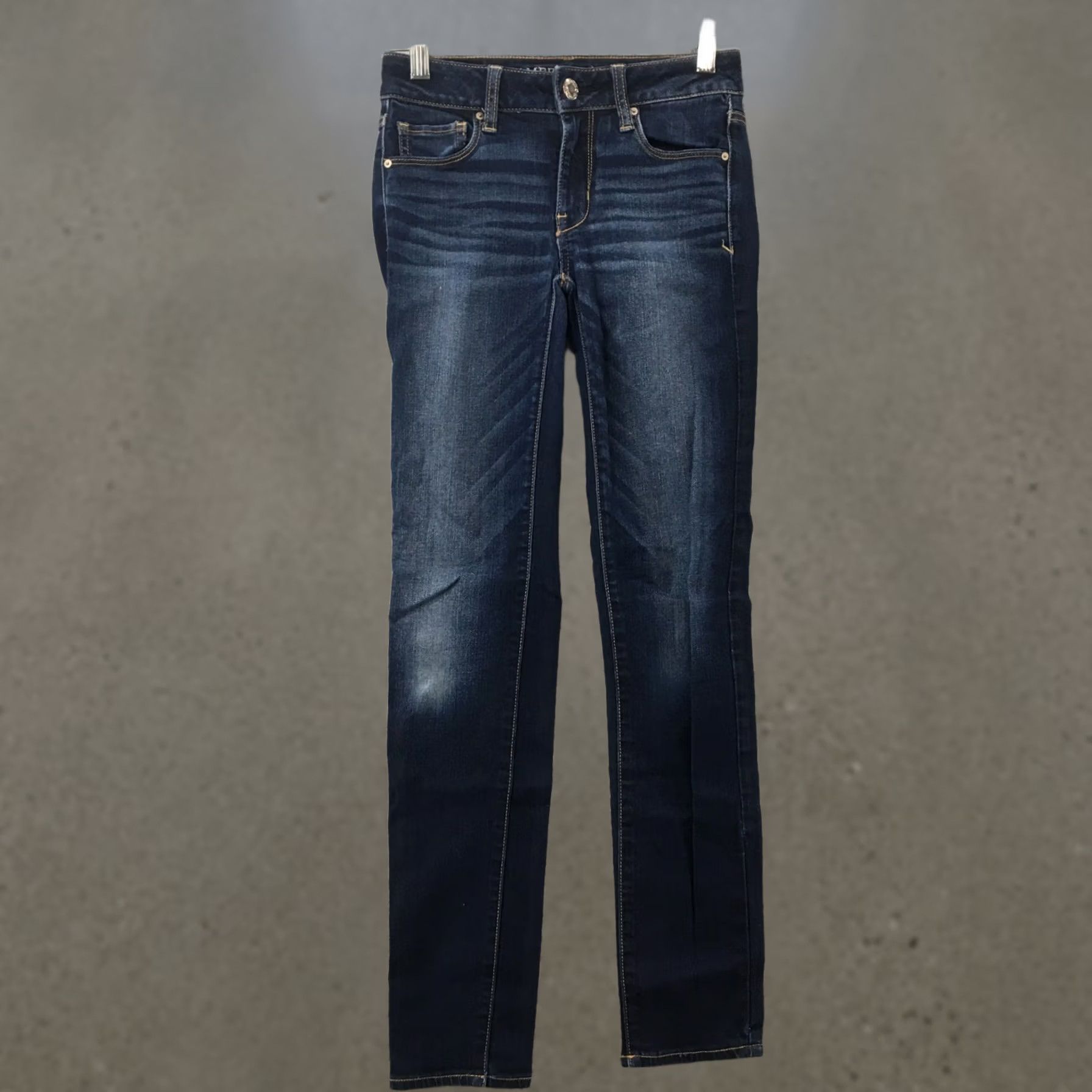 American Eagle Outfitters American Eagle Outfitters Super Stretch Skinny Jeans Womens 0 Blue Denim Zip Fly Size 25" / US 0 / IT 36 - 1 Thumbnail
