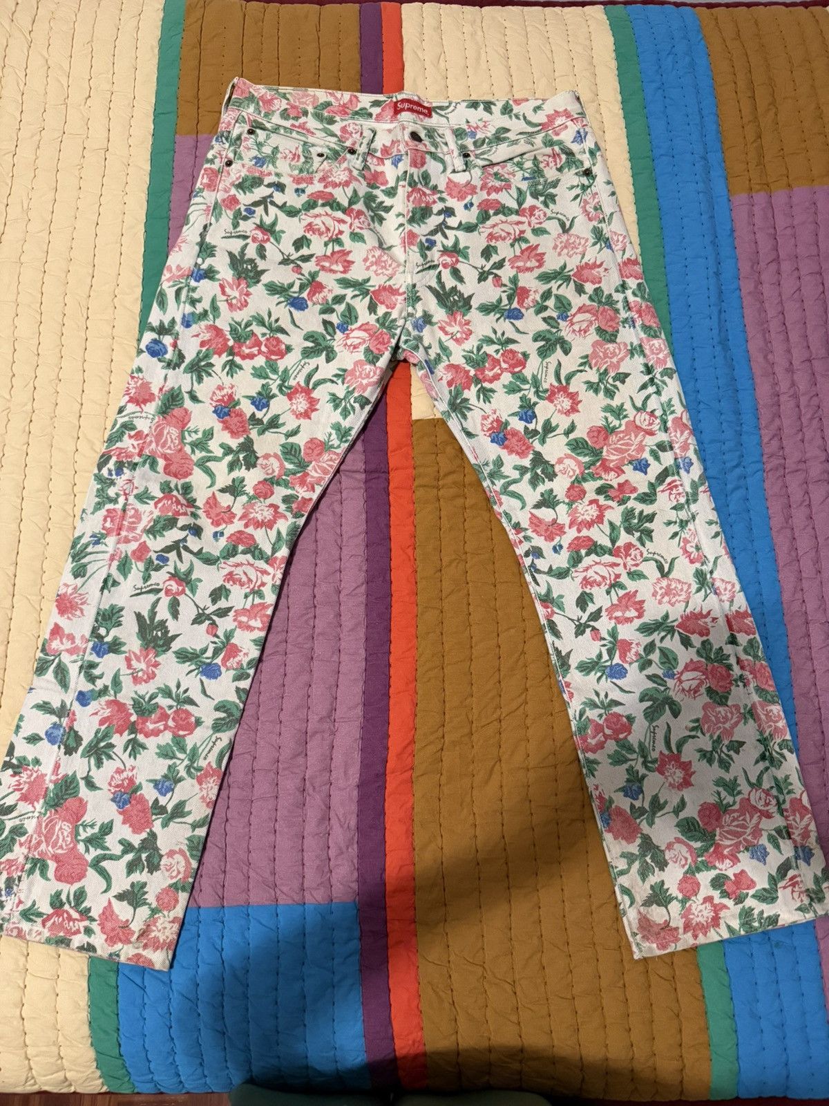 Levi's × Supreme Supreme x Levi’s SS16 Floral Denim Jeans Size US 34 / EU 50 - 1 Thumbnail