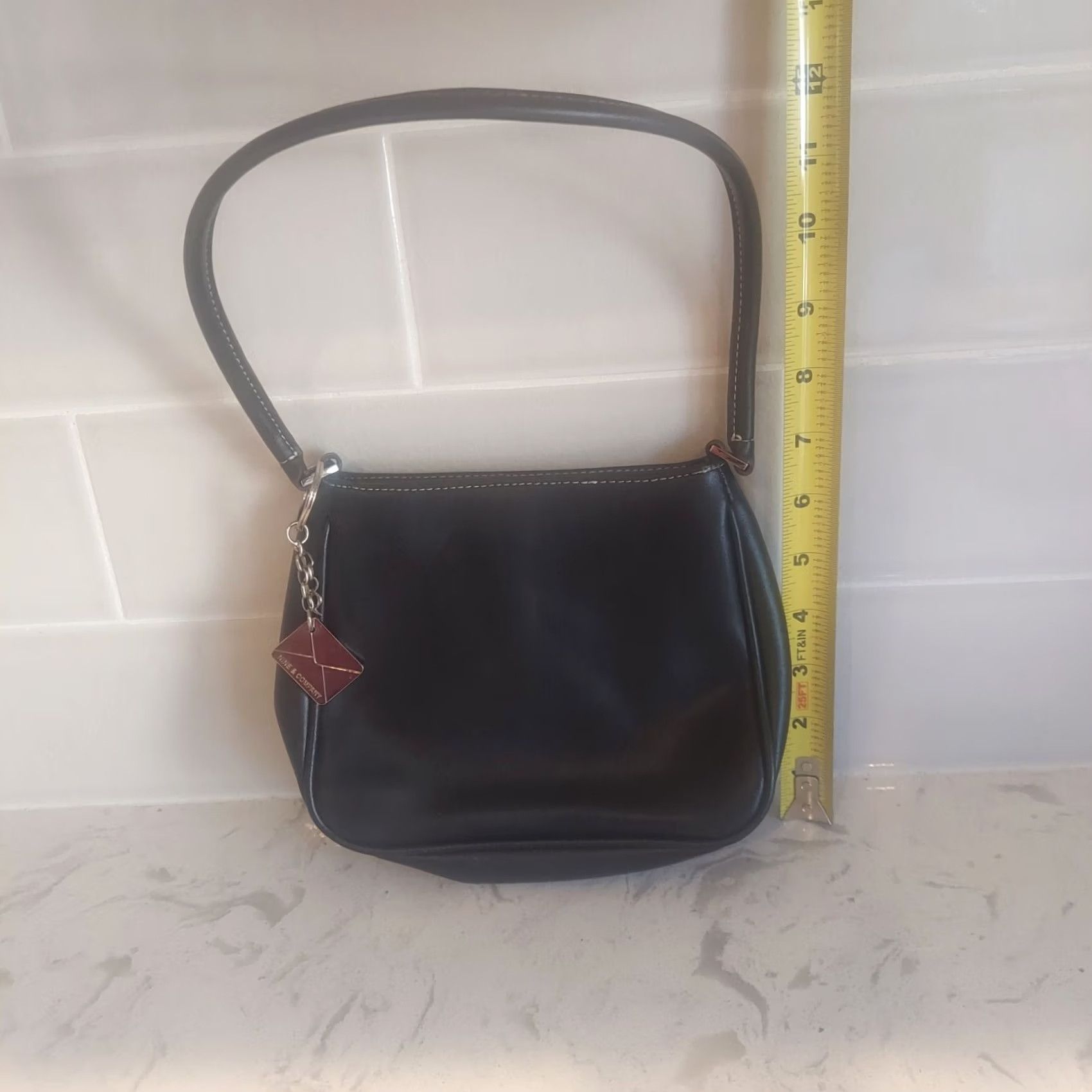 Vintage VINTAGE Nine & Co Women's Black Shoulder Hand Bag 7" Mini with Charm Size ONE SIZE - 4 Thumbnail