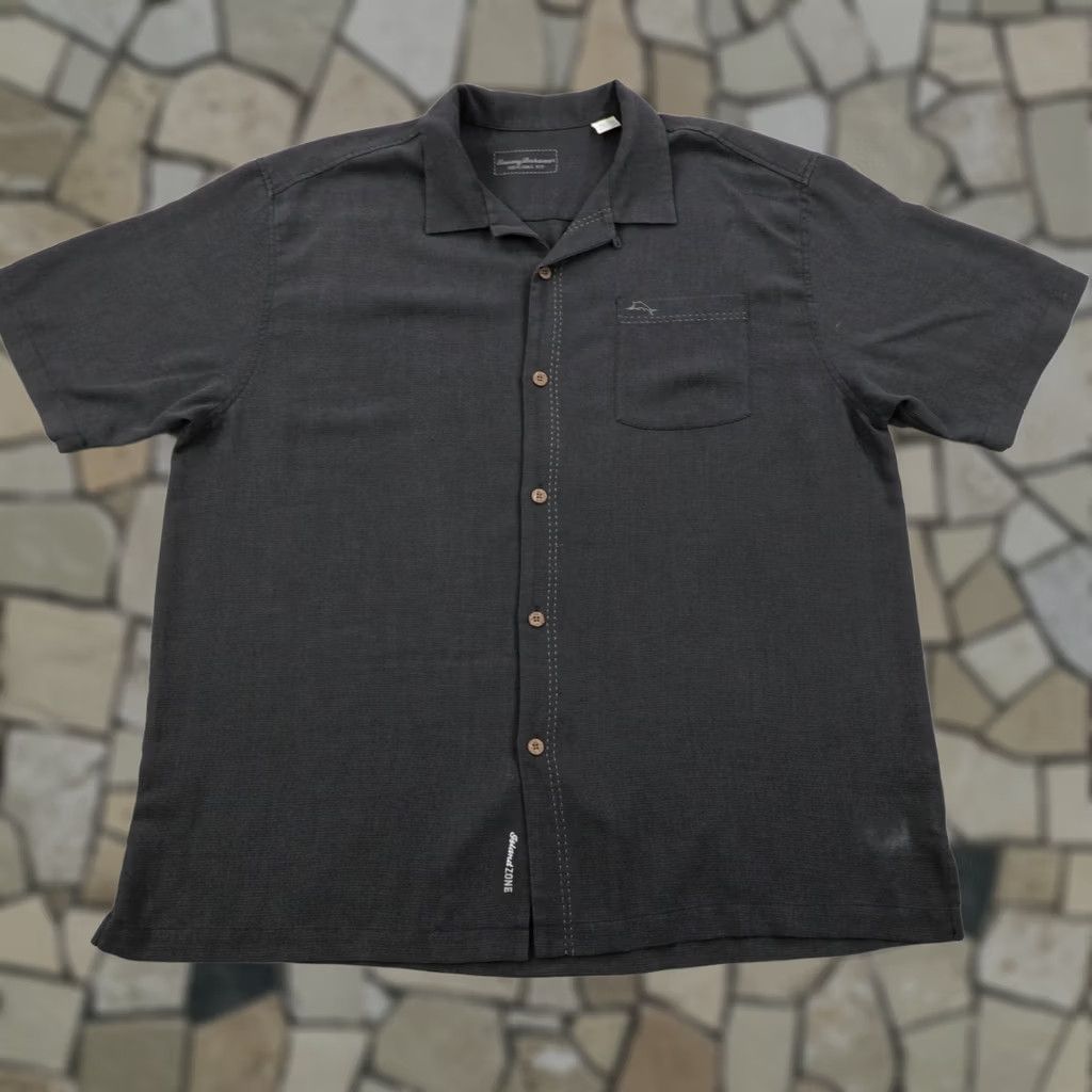Tommy Bahama Tommy Bahama Shirt XL Black Silk Blend Hawaiian Aloha Island Zone Loop Collar Size US XL / EU 56 / 4 - 1 Thumbnail