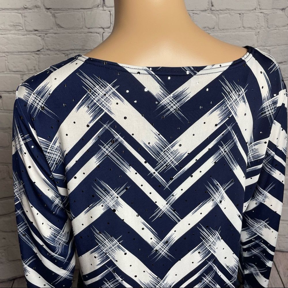 Other New Kate Lilly Designs Blue White 3/4 Sleeve Top Size M Size M / US 6-8 / IT 42-44 - 8 Thumbnail