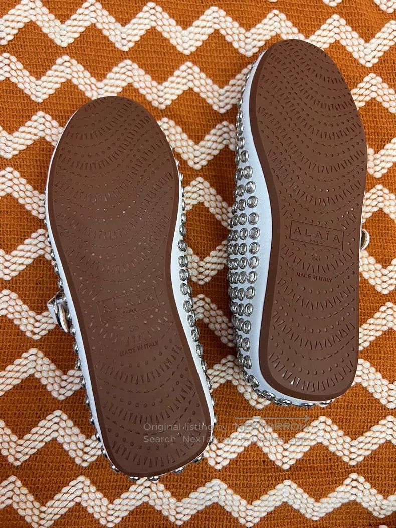 Alaia Alaia White Crystal Ballet Dance Flat Shoes Size US 5.5 / IT 35.5 - 5 Thumbnail