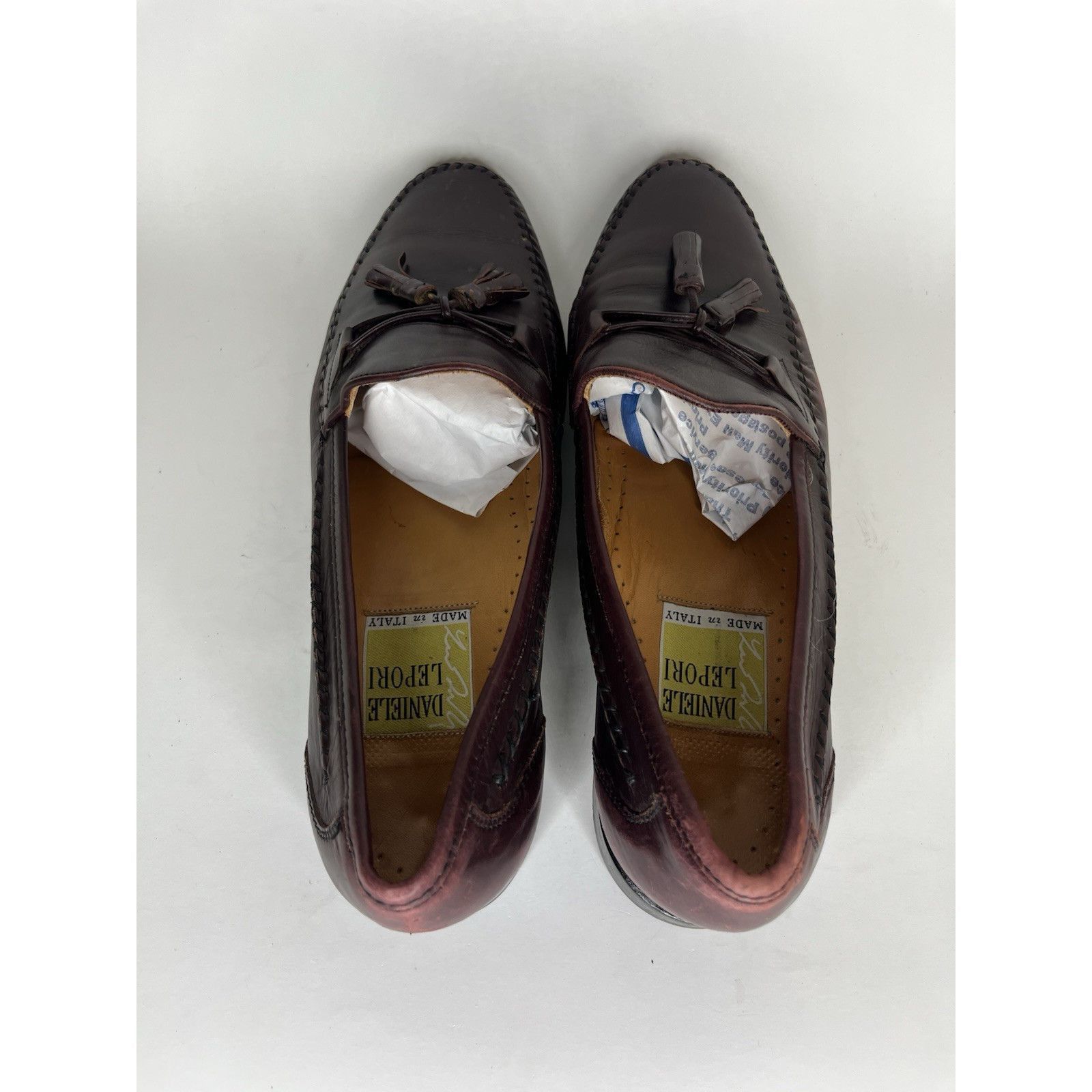 Daniele Fiesoli Daniele Lepori Burgundy Leather Tassel Loafers Dress Shoes M Size US 11 / EU 44 - 14 Thumbnail