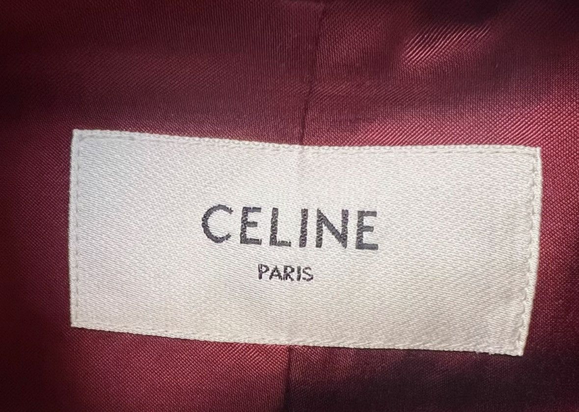 Celine Celine Burgundy Satin Varsity Bomber Jacket Size US M / EU 48-50 / 2 - 3 Thumbnail