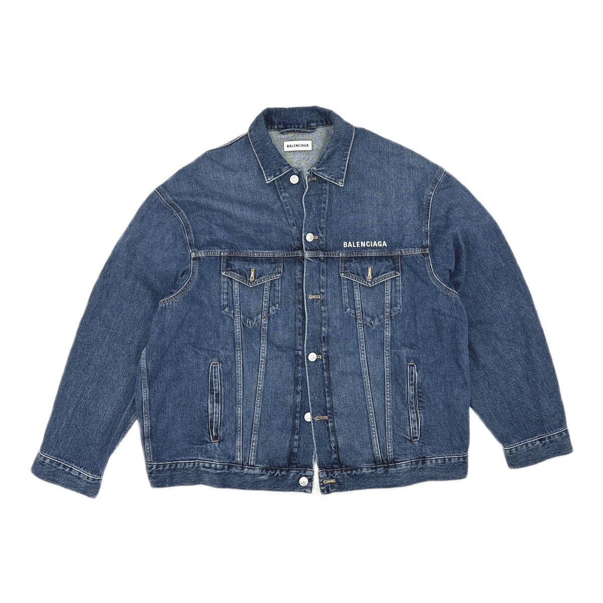 Balenciaga Balenciaga FW20 Embroidered Logo Denim Jacket. Size S / US 4 / IT 40 - 1 Thumbnail