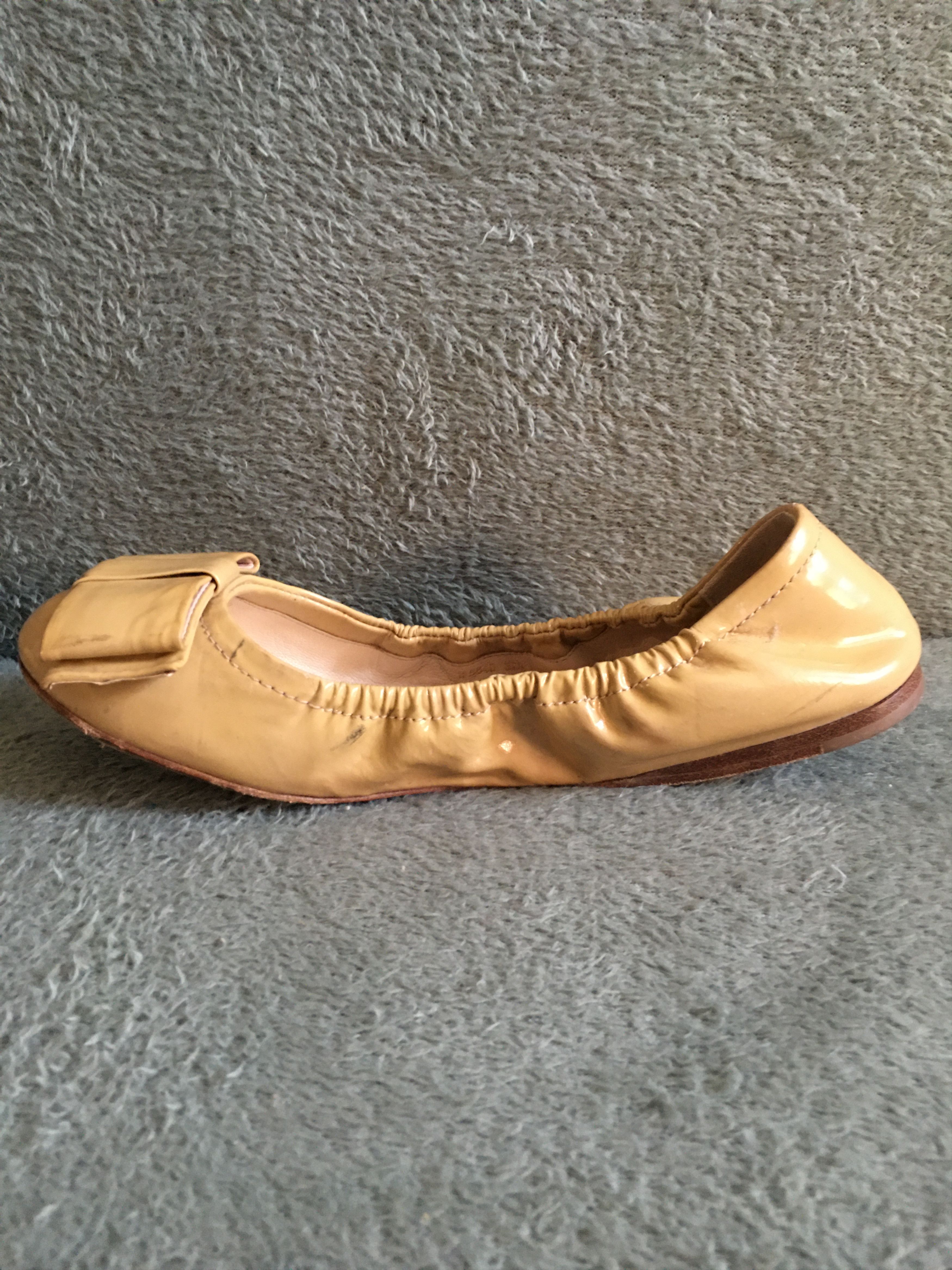 Prada × Vintage PRADA Beige Patent Leather Balets Flats Pumps EU37.5 Size US 7.5 / IT 37.5 - 5 Thumbnail