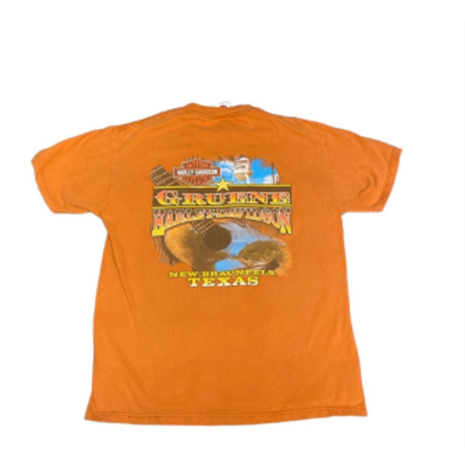 Harley Davidson Vintage Orange Harley Davidson Graphic Tee Hanes Beefy L Size US L / EU 52-54 / 3 - 6 Thumbnail