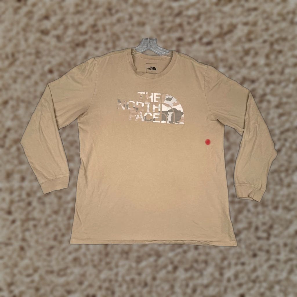 The North Face The North Face Shirt Men XL Beige Camo Long Sleeve Cotton Crew Logo Read Size US XL / EU 56 / 4 - 1 Thumbnail