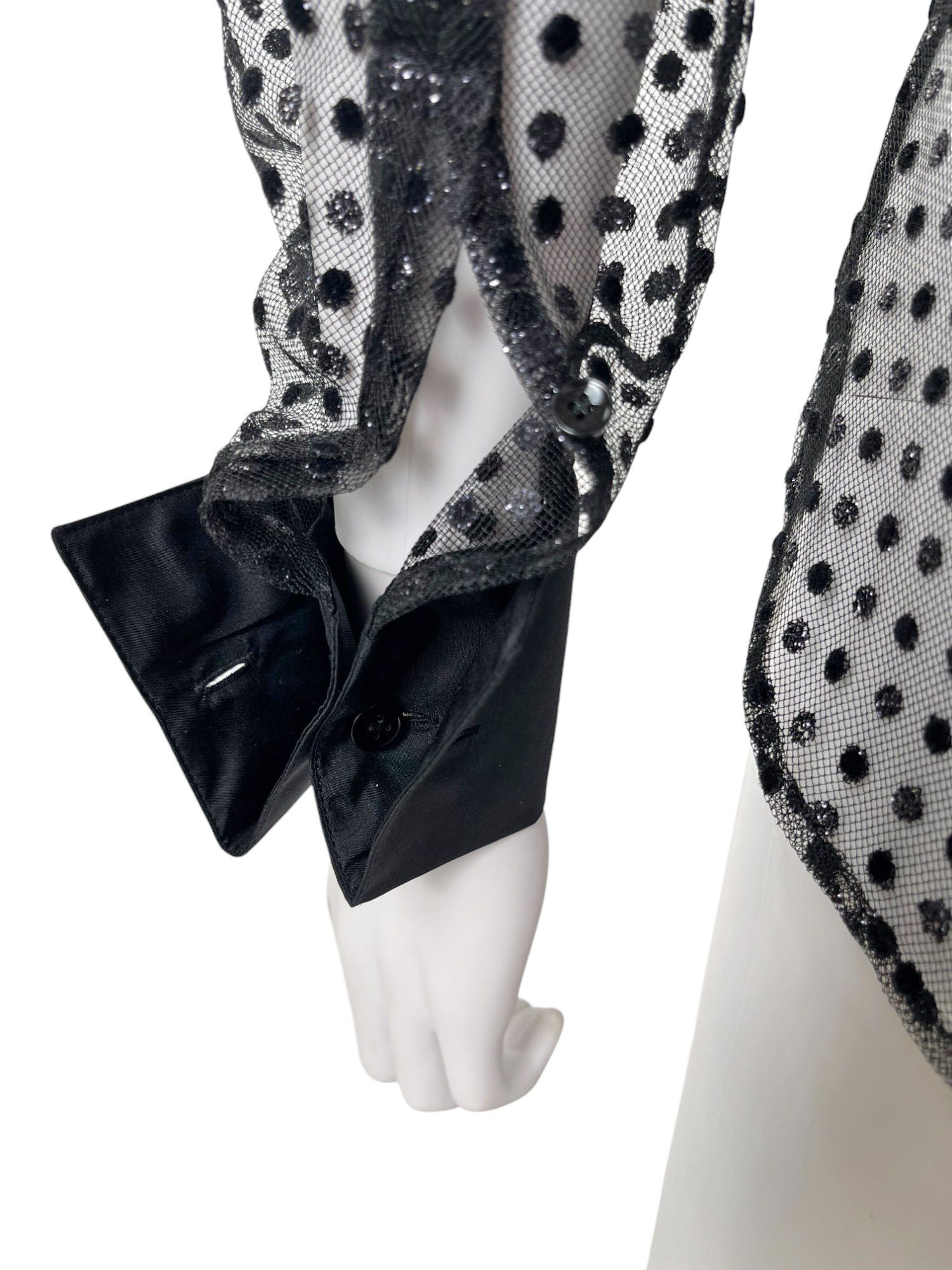 Saint Laurent Paris by Hedi Slimane S/S 2016 Transparent Silver Pois Shirt Size S / US 4 / IT 40 - 9 Thumbnail