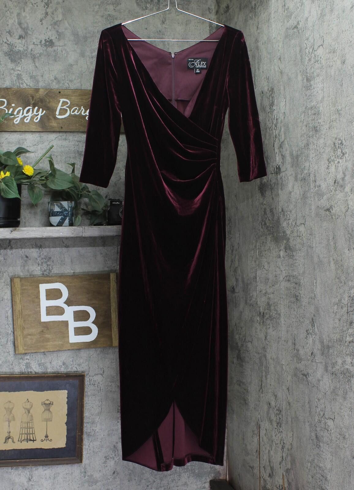 Other New Alex Evenings Quarter Sleeve Formal Gown Wine Red 4p Size S / US 4 / IT 40 - 1 Thumbnail