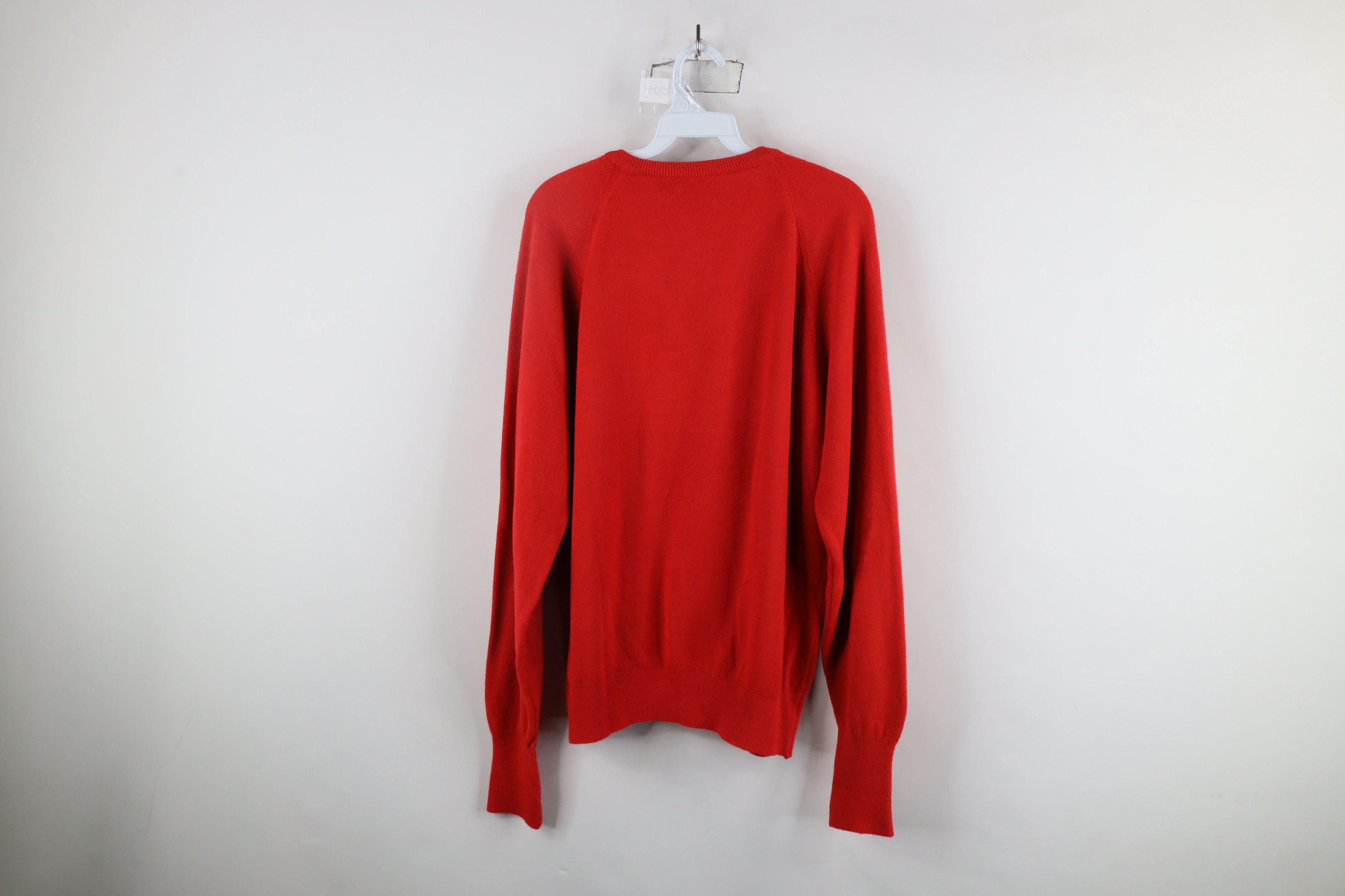 Vintage Vintage 70s Streetwear Soft Knit V-Neck Sweater Red USA Size US L / EU 52-54 / 3 - 6 Thumbnail