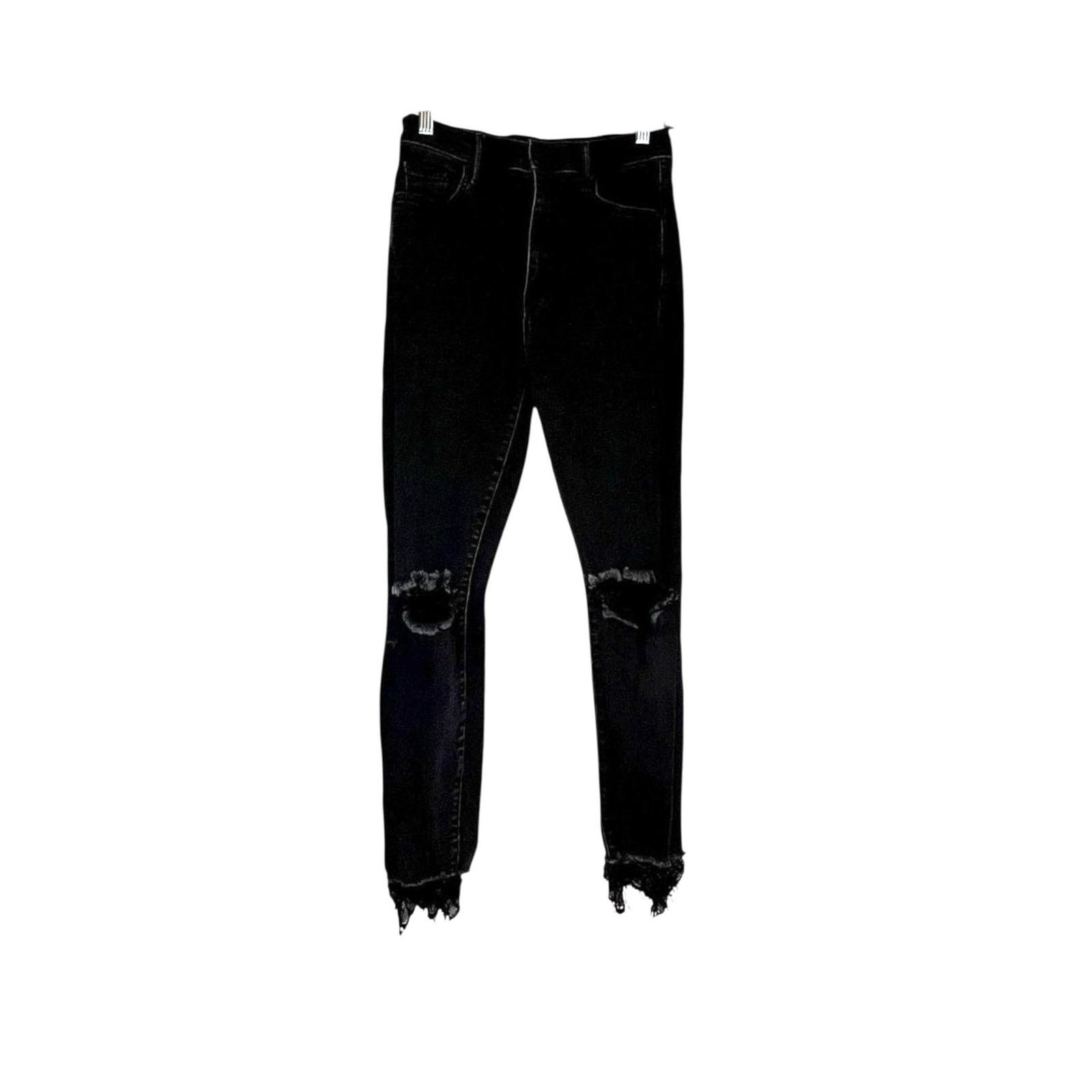 MOTHER Mother The Swooner Dagger Ankle Lace Hem Baa Baa Black 28 Size 28" / US 6 / IT 42 - 2 Thumbnail