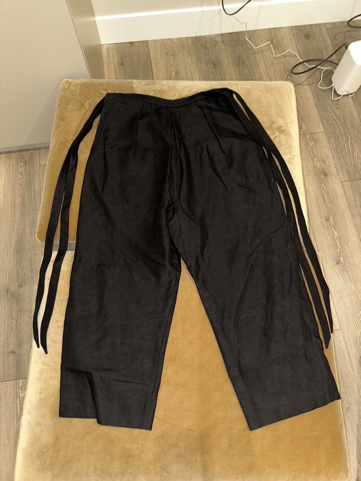 image of YVES Saint Laurent Black Linen Pants, Men's (Size 30)