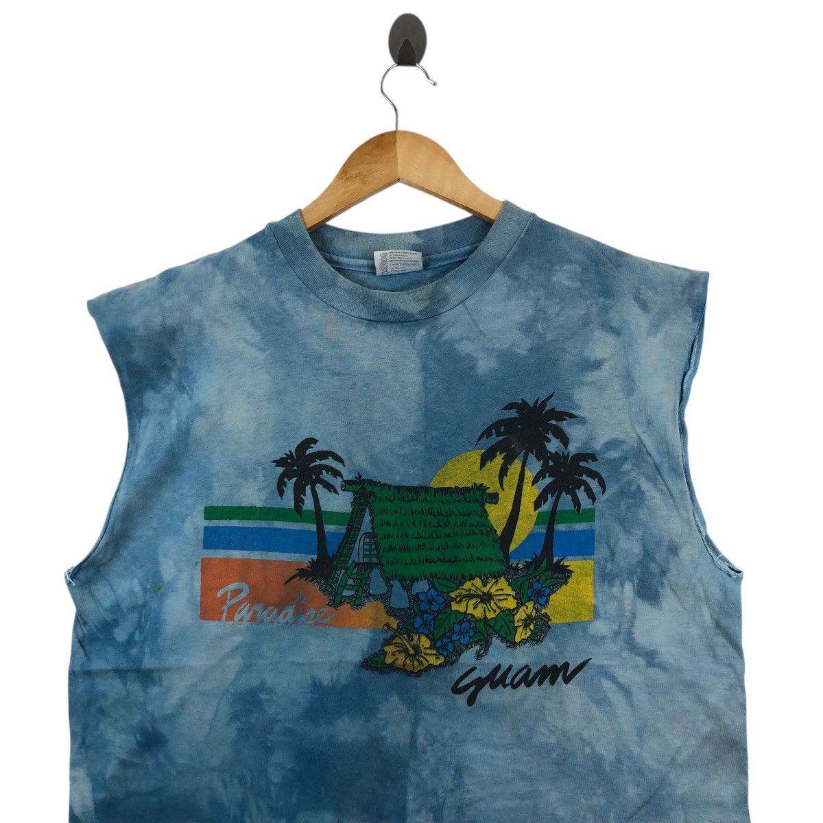 Vintage Vintage 90s Guam Hawaii Sleeveless T Shirt Tye Dye Size US XL / EU 56 / 4 - 2 Thumbnail