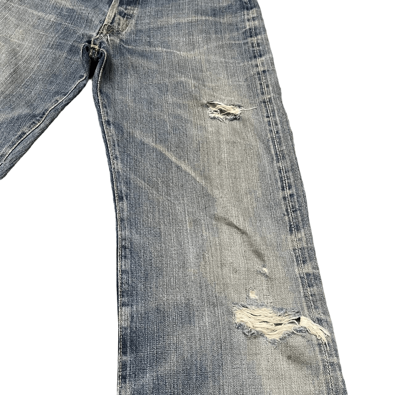 Japanese Brand Vintage La Guardia Selvedge Denim Thrashed Jeans Single ® Size US 30 / EU 46 - 5 Thumbnail