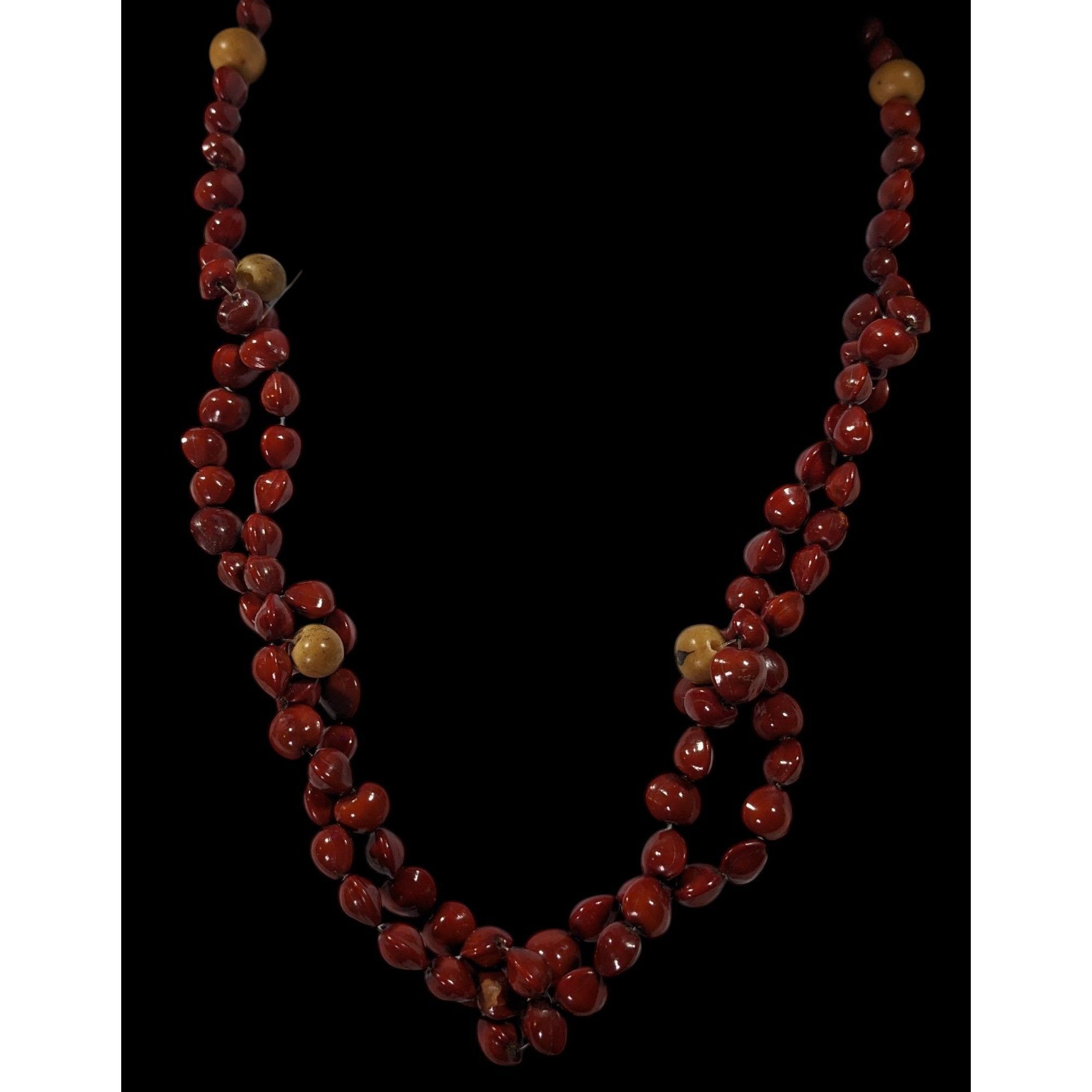 Other Handmade Fairycore Red Sandalwood Seed Beaded Necklace Size ONE SIZE - 2 Thumbnail