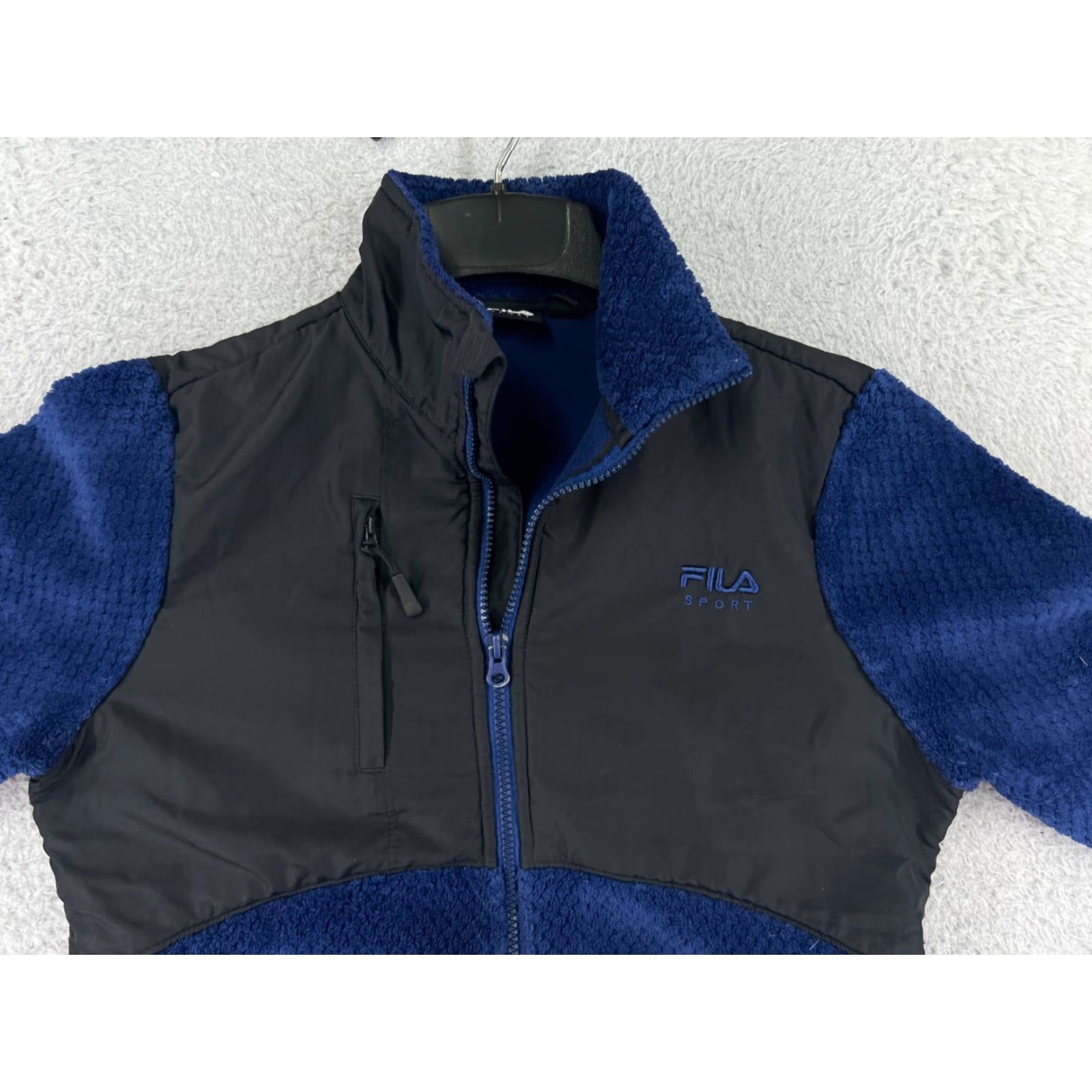 Fila FILA Jacket Womens Medium Blue Black Full Zip 100% Polyester Fleece Mock Neck At Size M / US 6-8 / IT 42-44 - 7 Thumbnail