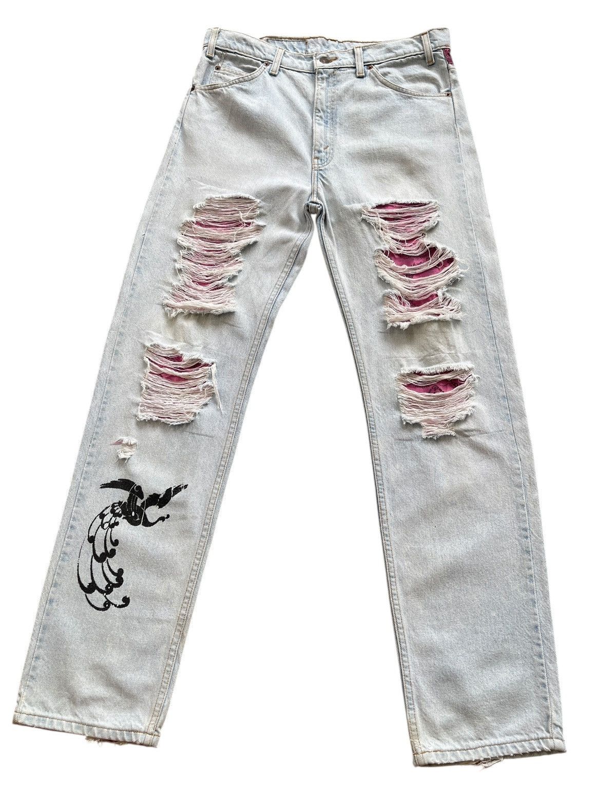Levi's Vintage Clothing Vintage Levis 1 of 1 Reworked Destroyed Denim Size US 33 - 6 Thumbnail