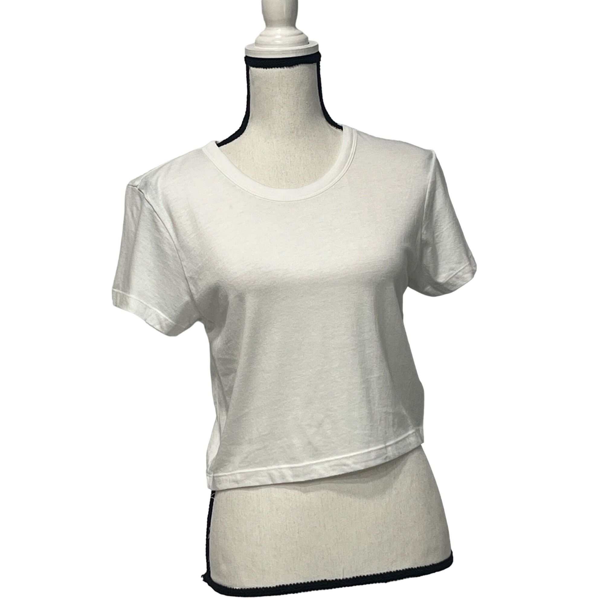 WeWoreWhat We Wore What Crew Neck Cropped White Tee, XL Size XL / US 12-14 / IT 48-50 - 1 Thumbnail