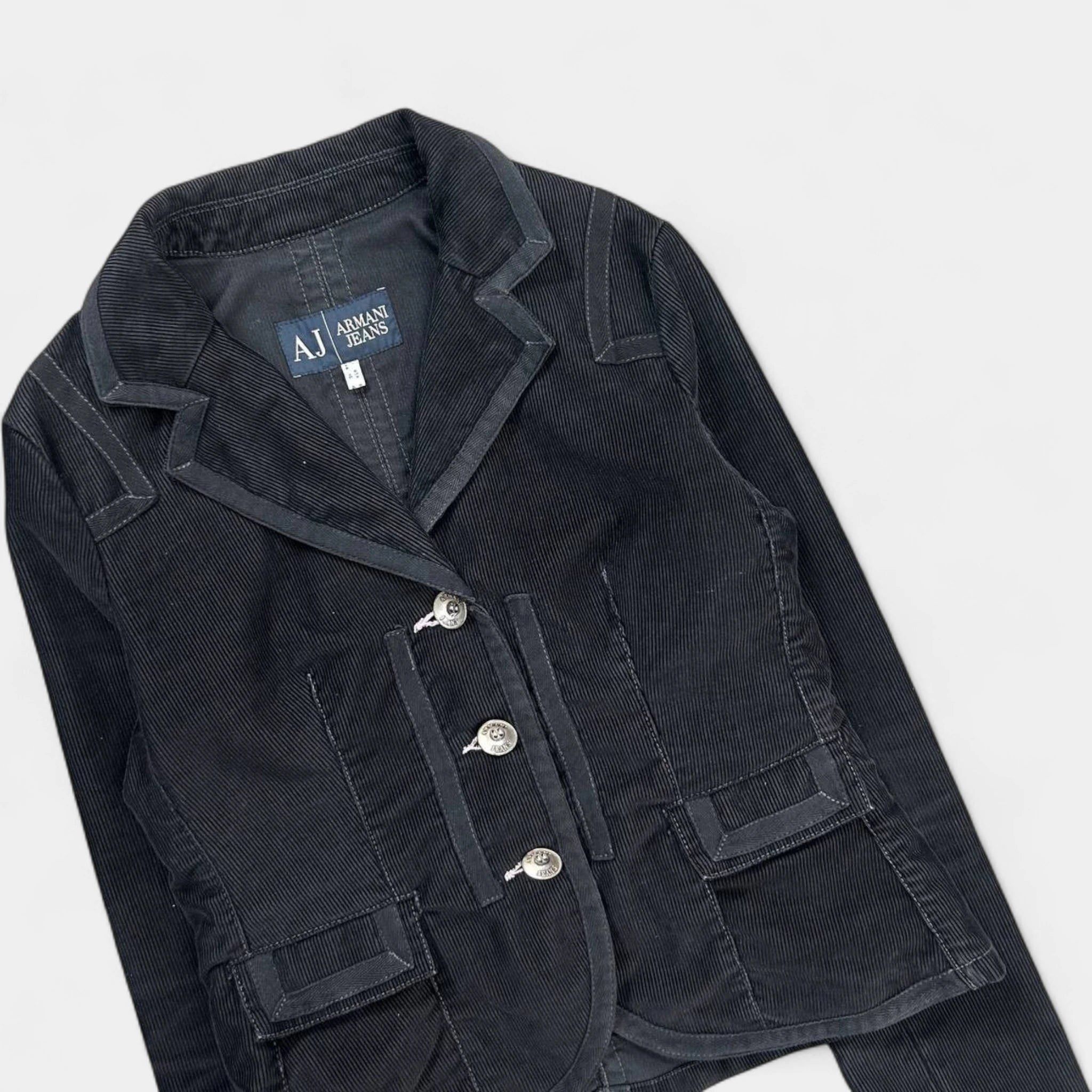 Armani Armani Jeans Victorian Black Corduroy Jacket Size US L / EU 52-54 / 3 - 2 Thumbnail