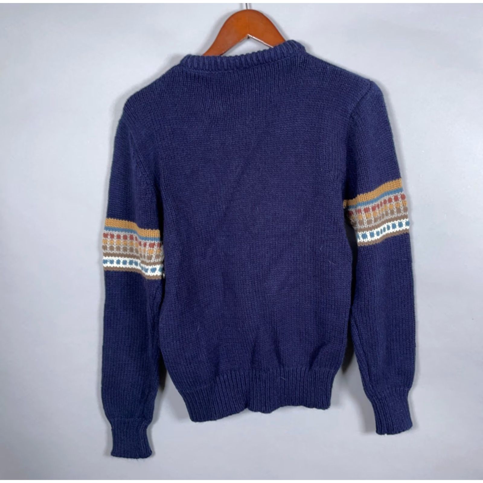 Vintage VINTAGE L'Abeille Beeline Geometric Sweater Womens Small Dark Blue Crewneck 80s 90s Retro Ski Winter Casual Mens? Size S / US 4 / IT 40 - 2 Thumbnail