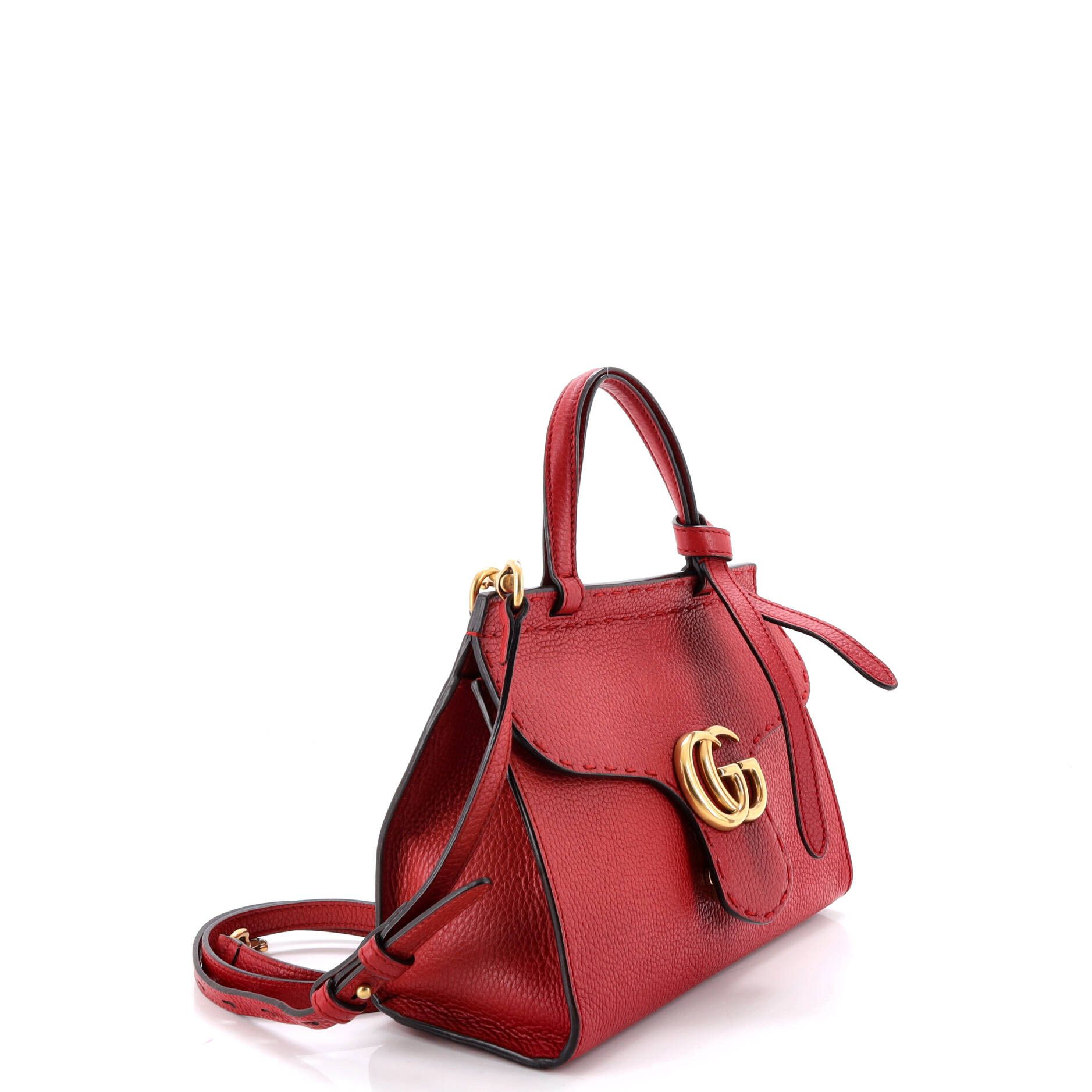 Gucci GG Marmont Top Handle Bag Leather Mini Size ONE SIZE - 1 Thumbnail