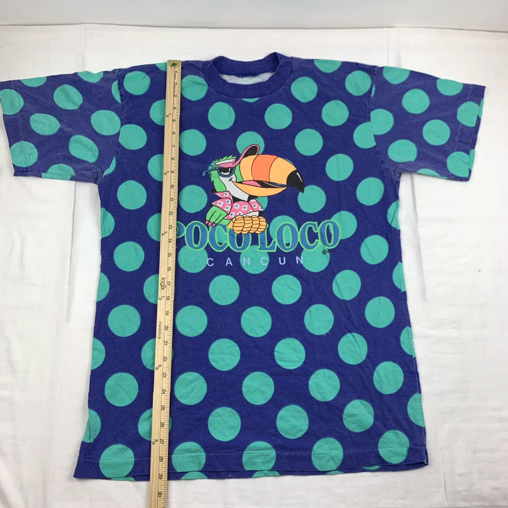 Vintage VINTAGE Poco Loco Cancun T Shirt Adult Large Blue Polka Dots Nature Bird Travel Shirt Mens L Blue Polka Dot 90s Vintage Size US L / EU 52-54 / 3 - 5 Thumbnail