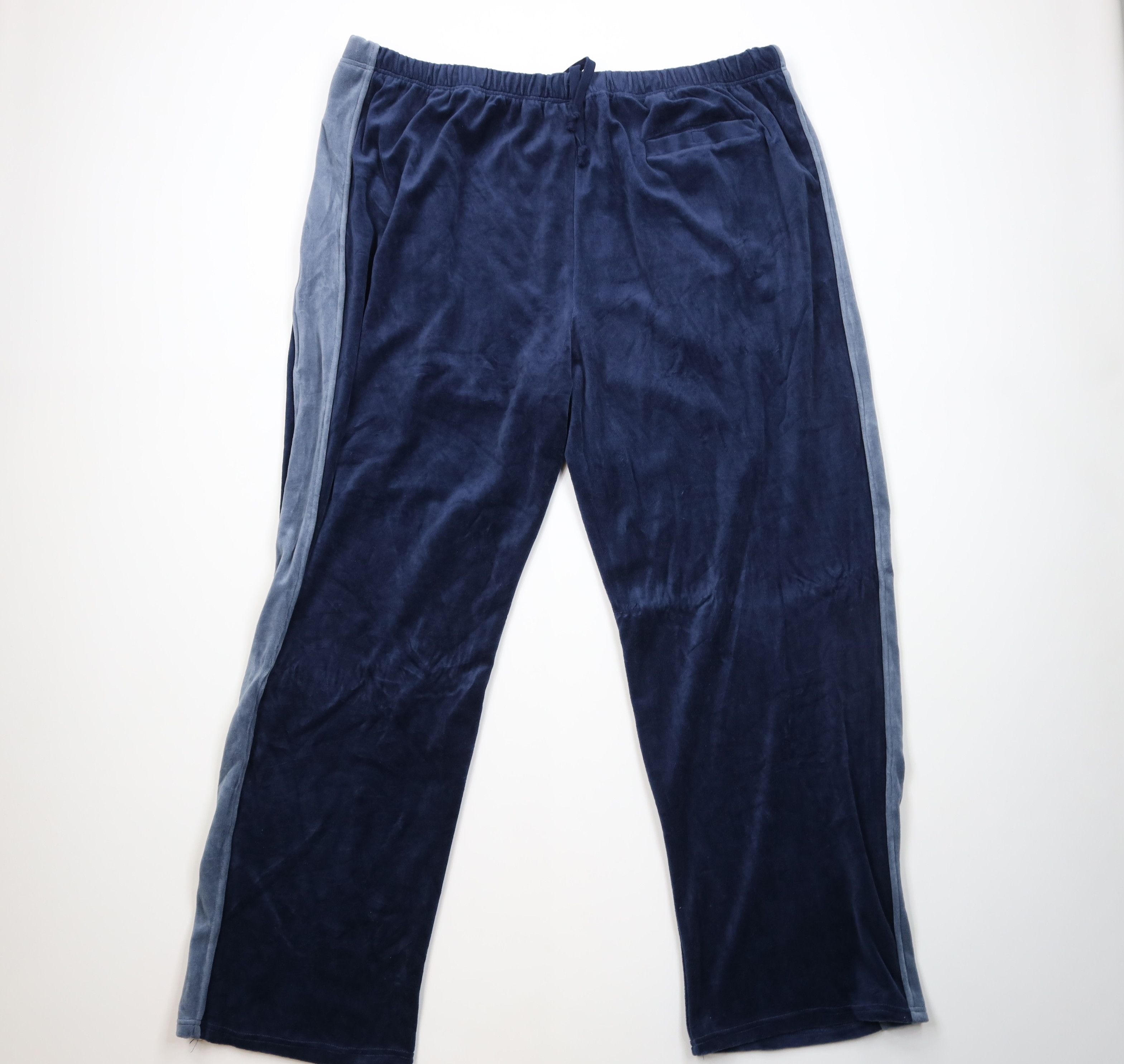 Vintage Vintage 90s Y2K Streetwear Block Wide Leg Velour Pants Blue Size US 44 / EU 60 - 8 Thumbnail