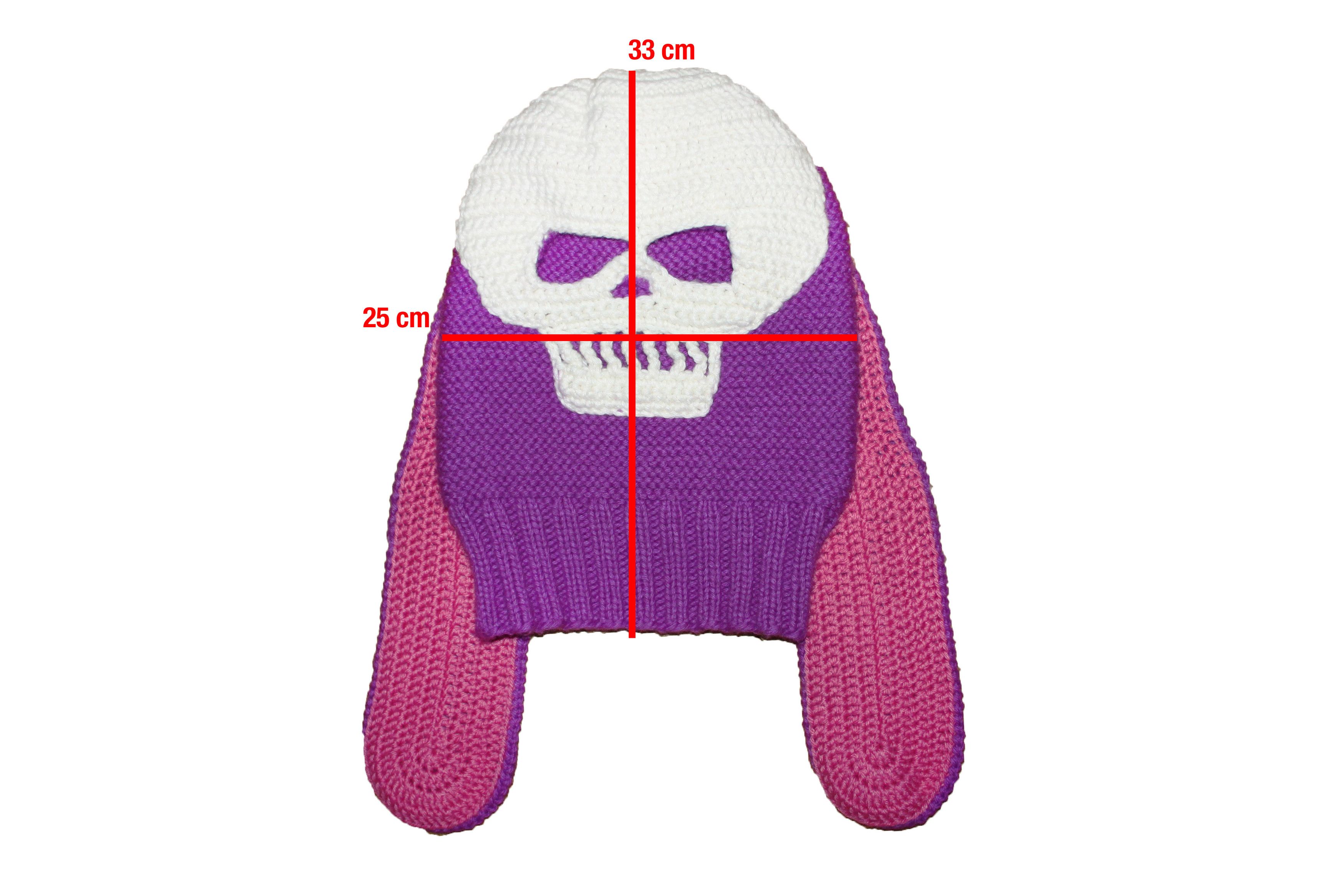 Other Balaclava mask with skull and ears, hand knitted Size ONE SIZE - 5 Thumbnail
