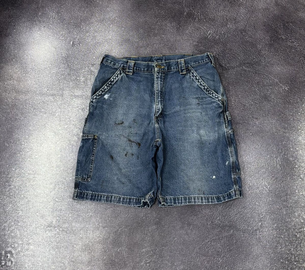 Carhartt Vintage 90s Carhartt USA Hype Work Blue Denim Shorts Jorts Size US 36 / EU 52 - 2 Thumbnail
