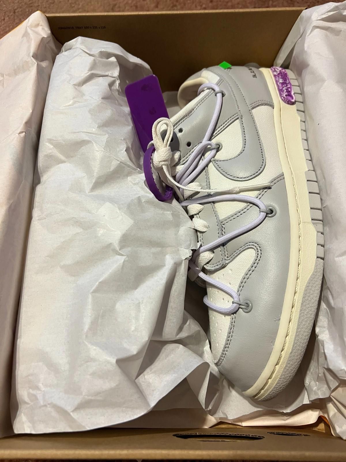 Nike 2021 Nike Off-White Dunk Low 03 of 50 DM1602 118 US10.5 Size US 10.5 / EU 43-44 - 6 Thumbnail