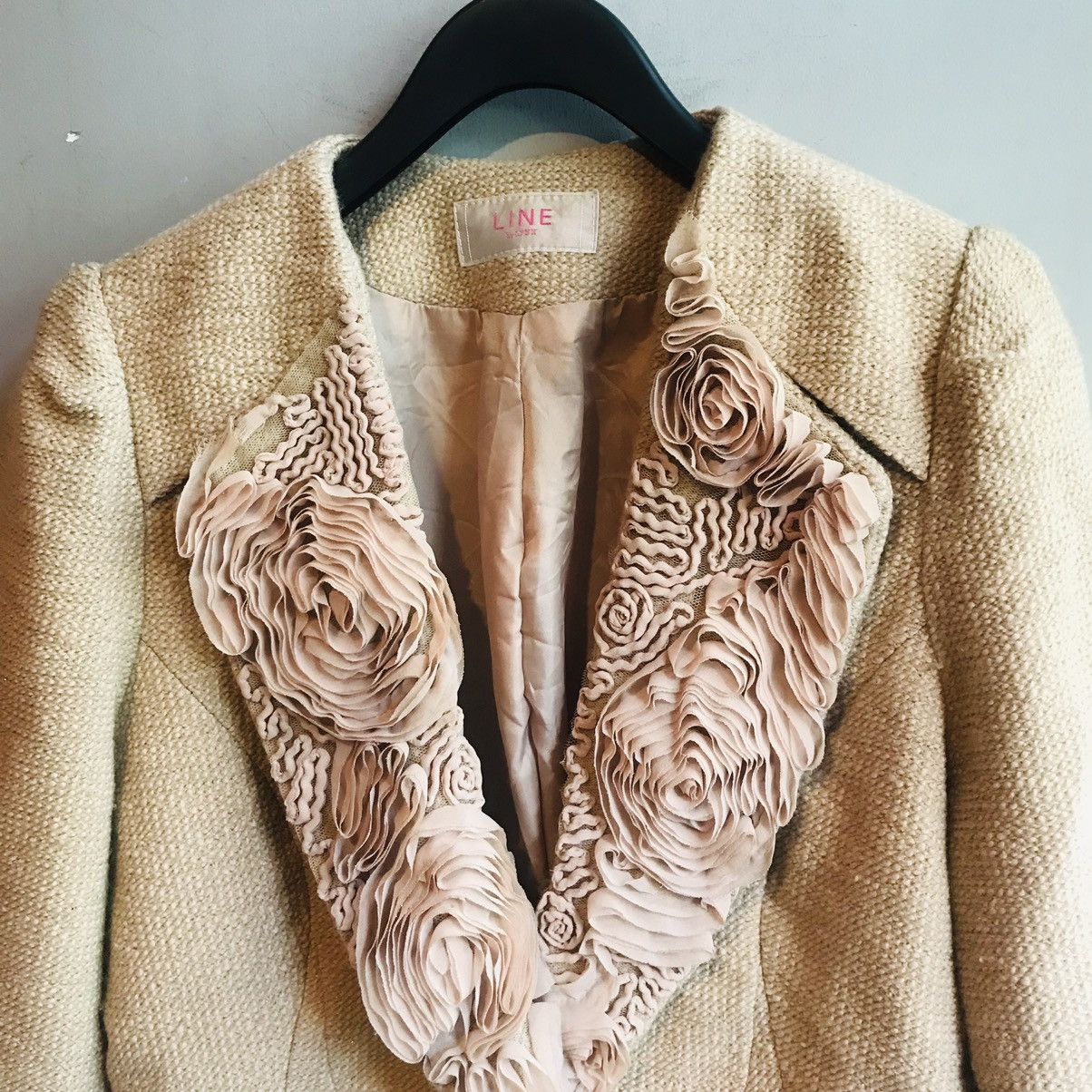 Designer × Vintage Line By Lynn Rosie Collar Crop Blazer Size M / US 6-8 / IT 42-44 - 1 Thumbnail
