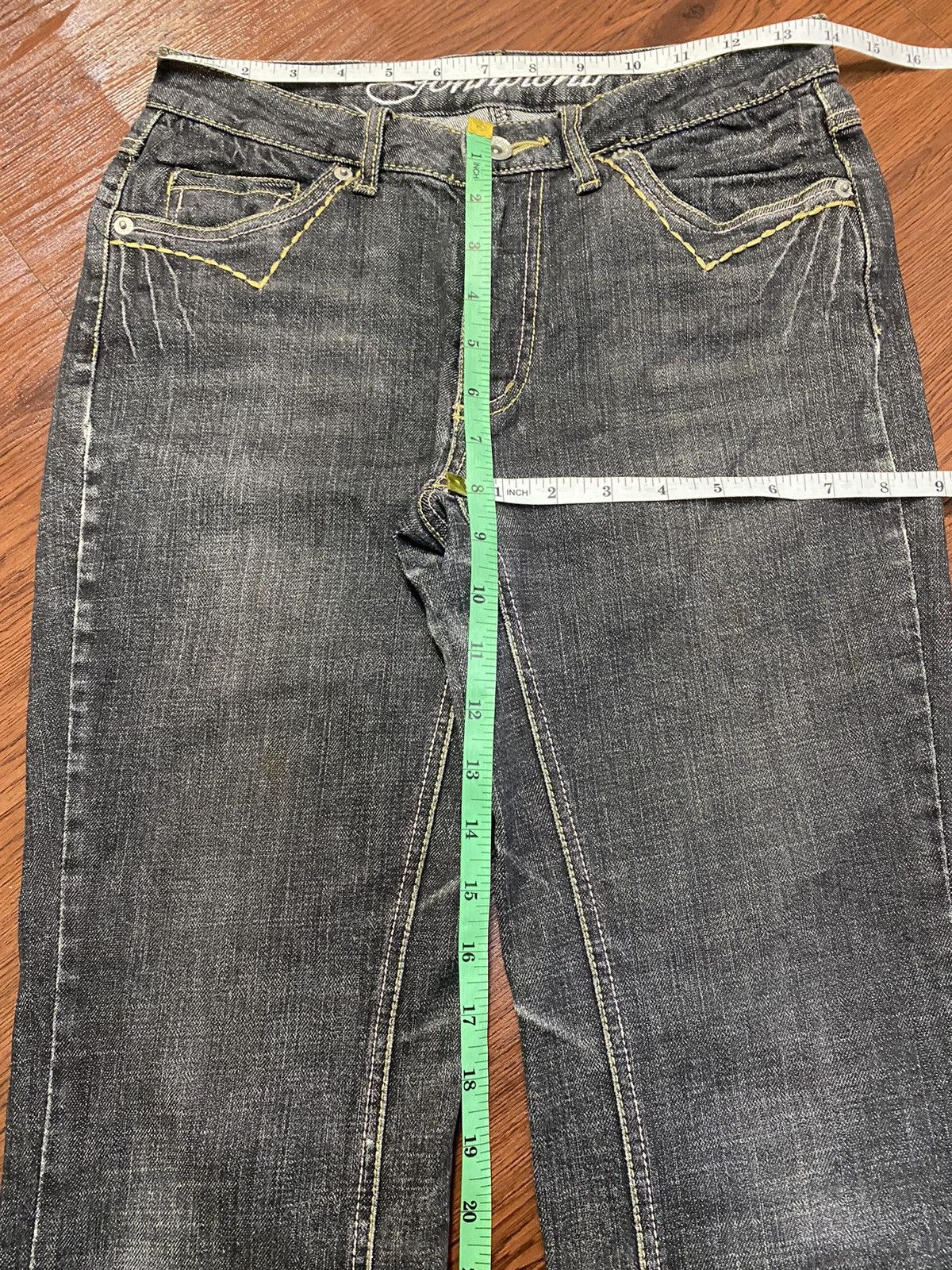 Japanese Brand Vintage Japanese Brands Blue Wash Embroidered Flare Jeans Size 28" / US 6 / IT 42 - 16 Thumbnail