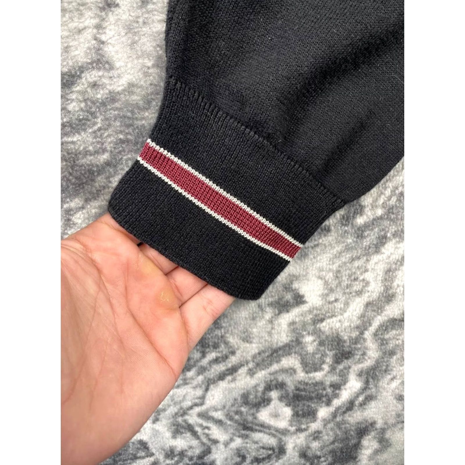 Fred Perry VINTAGE Fred Perry Cardigan Mens XL Black Knit Cardigan Logo Cotton Wool Winter Spring Fall Size US XL / EU 56 / 4 - 4 Thumbnail