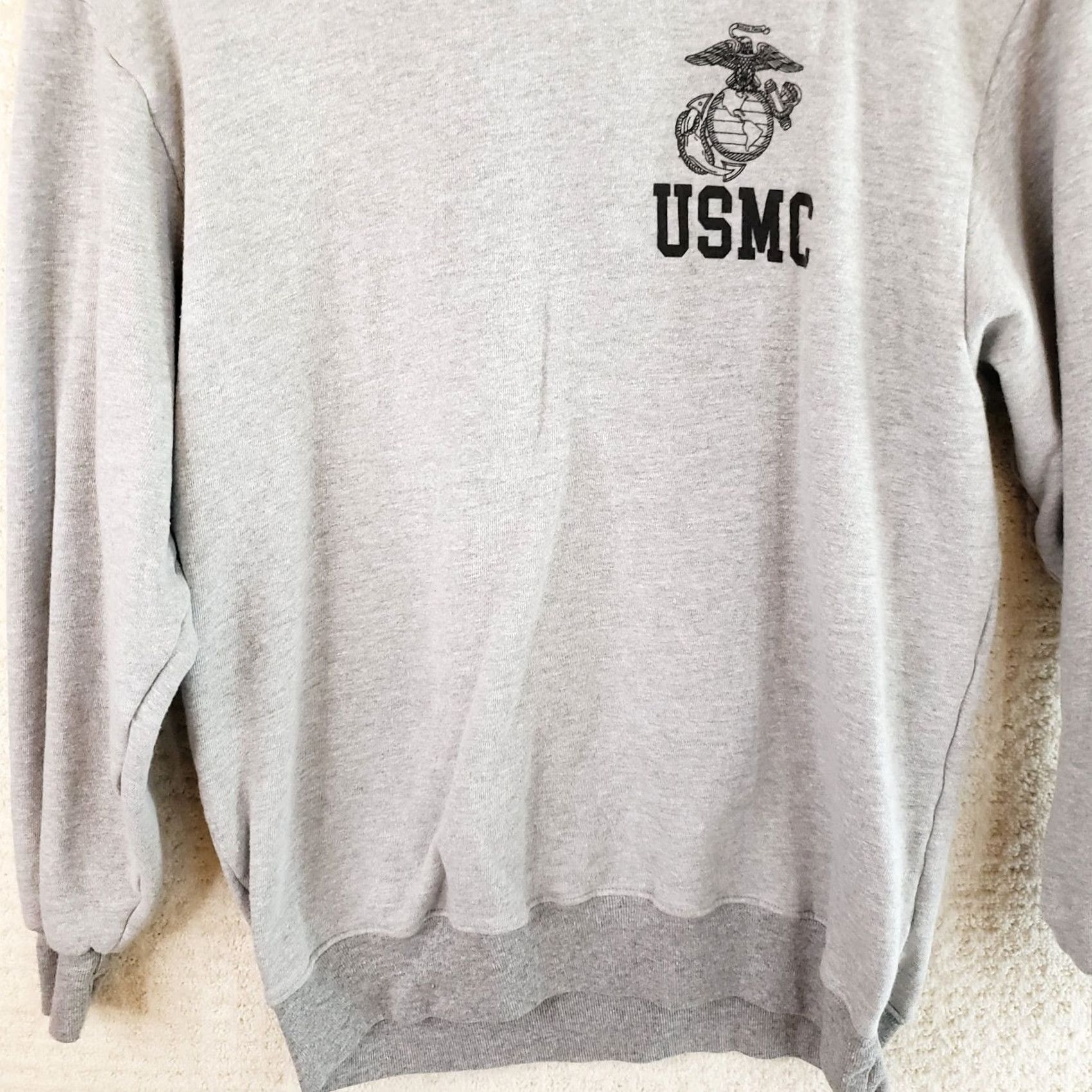 Vintage VINTAGE USMC Sweatshirt Women's Large Gray Emblem Front Military Logo 90s Womens L Gray Crew Neck Pullover Knit Cotton Long Sleeve Regular Fit Size L / US 10 / IT 46 - 2 Thumbnail