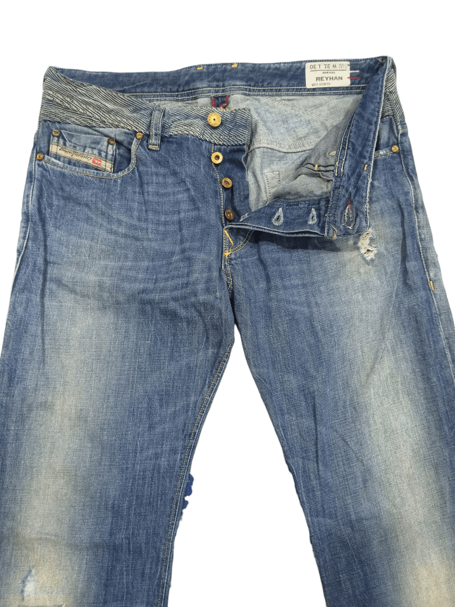 Diesel DIESEL REYHAN DISTRESSED DENIM FLARE JEANS Size US 31 - 3 Thumbnail