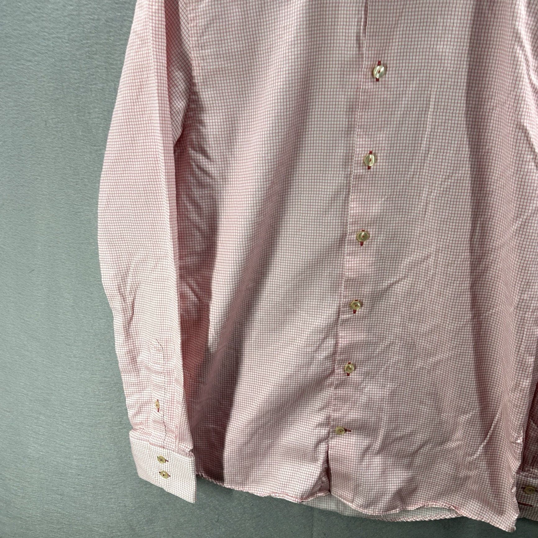 Eton Etón Shirt Mens 15.5 153/4 40 Window Pane Red Slim Fit Button Front 100% Cotton Dress Shirt Size US M / EU 48-50 / 2 - 4 Thumbnail