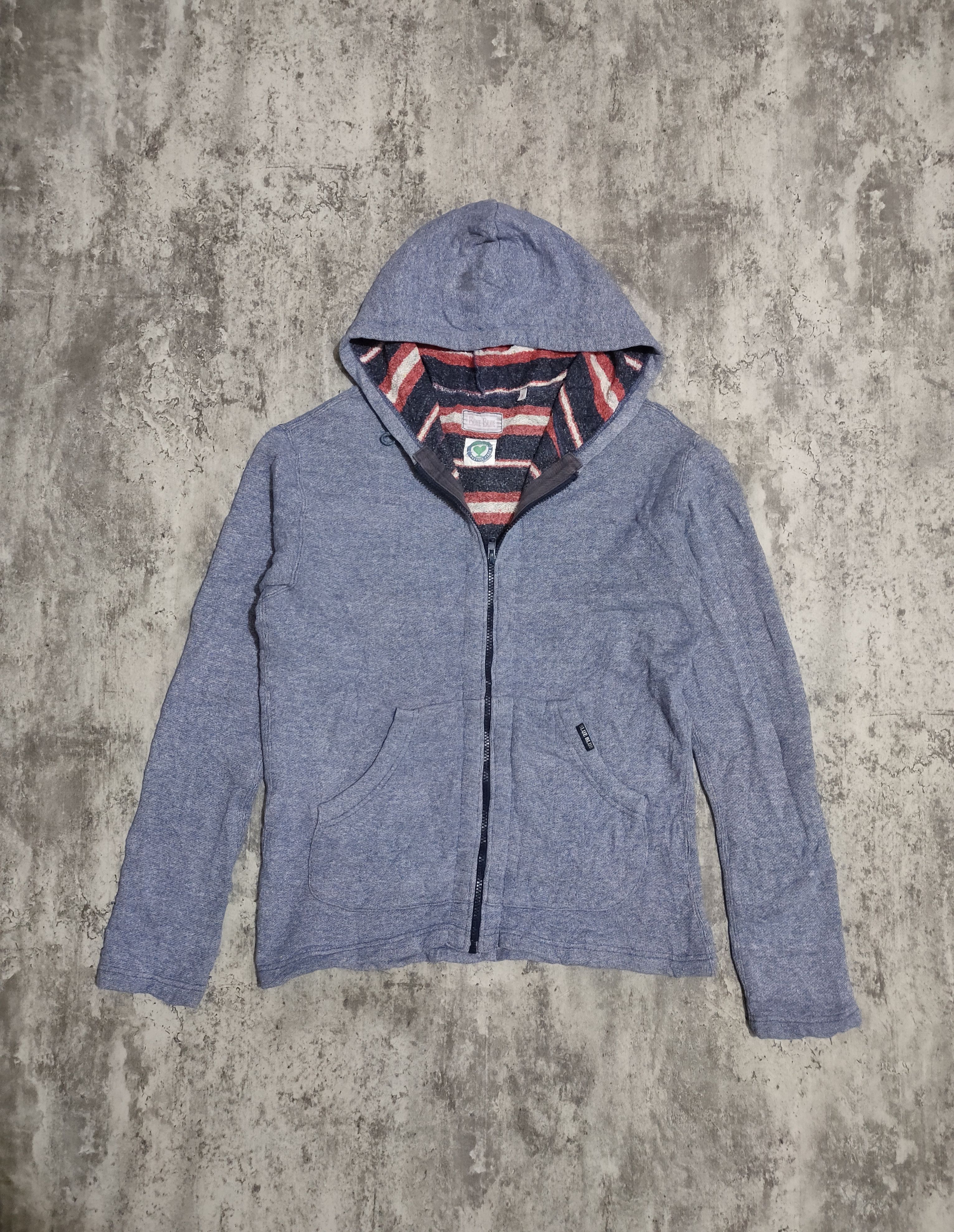 Blue Blue Japan × Japanese Brand × Vintage 🔥 Vintage Blue Blue Japan Recycle fiber zip Hoodie Size US L / EU 52-54 / 3 - 1 Thumbnail