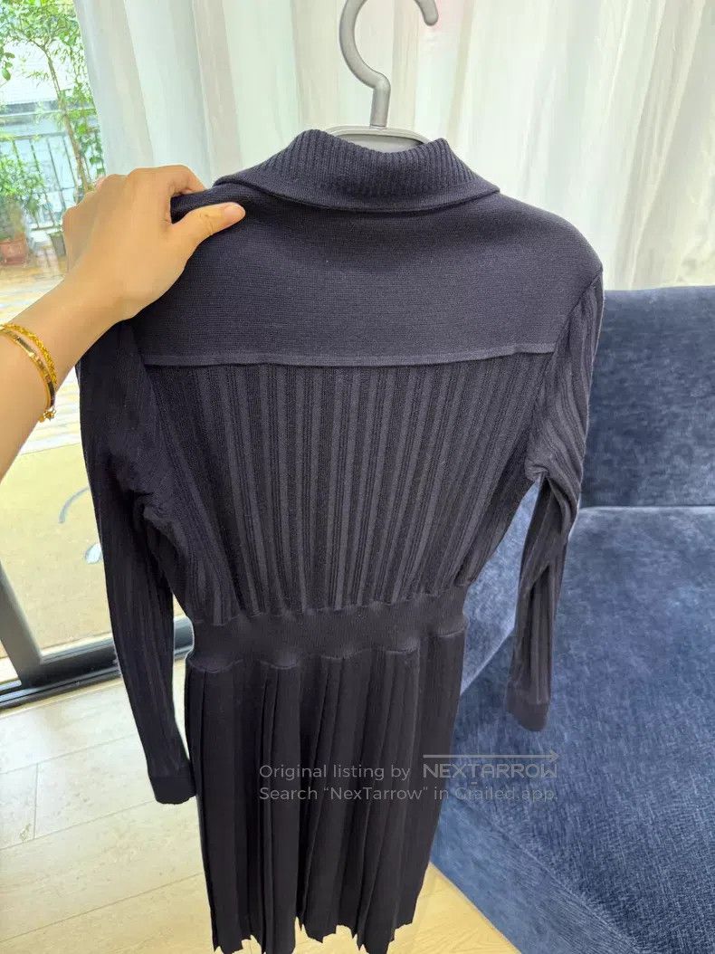 Loro Piana Loro Piana Goat Cashmere Dark Blue Dress - Cashmere Size XS / US 0-2 / IT 36-38 - 2 Thumbnail