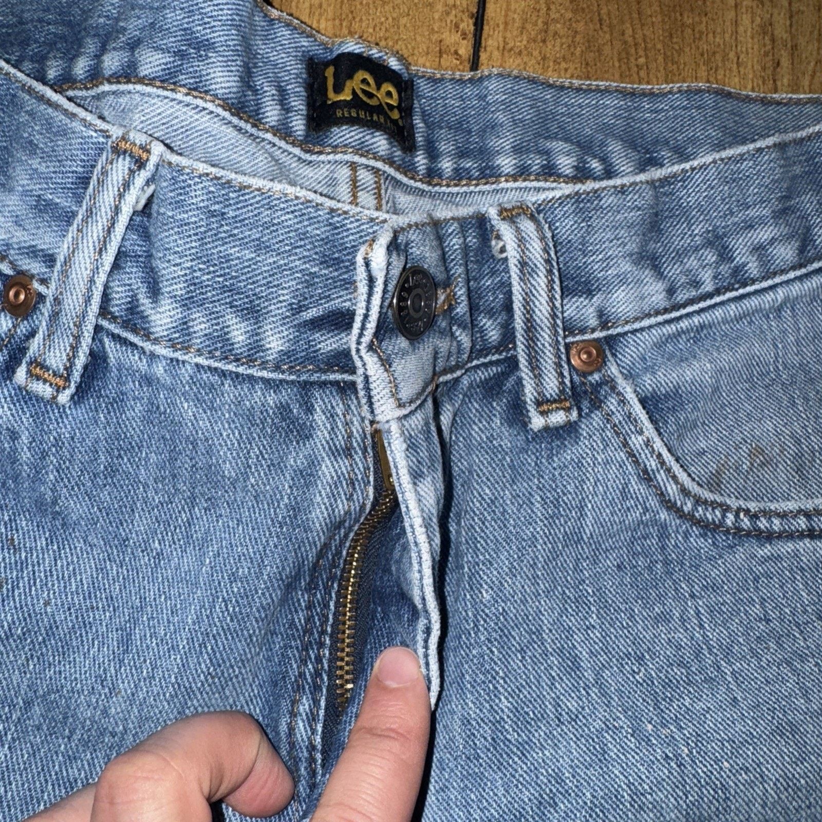 Lee × Vintage × Western Rise Lee Regular Fit Denim Jeans 30x30 W Paint Splatter Size US 30 / EU 46 - 8 Thumbnail