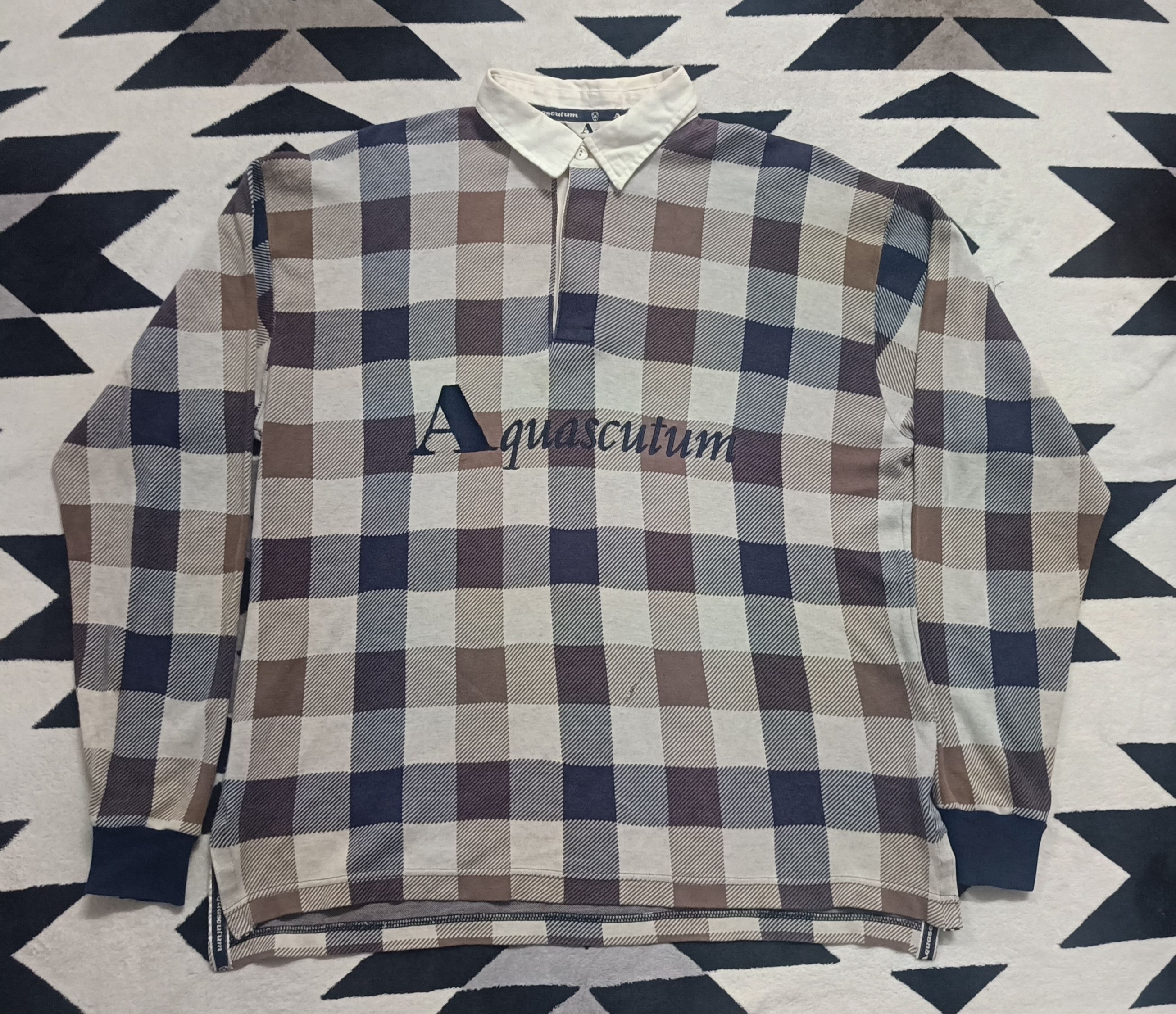 Aquascutum 🔥🔥Rare Distressed Vintage Aquascuntum Rugby Long Sleeve Size US L / EU 52-54 / 3 - 2 Thumbnail