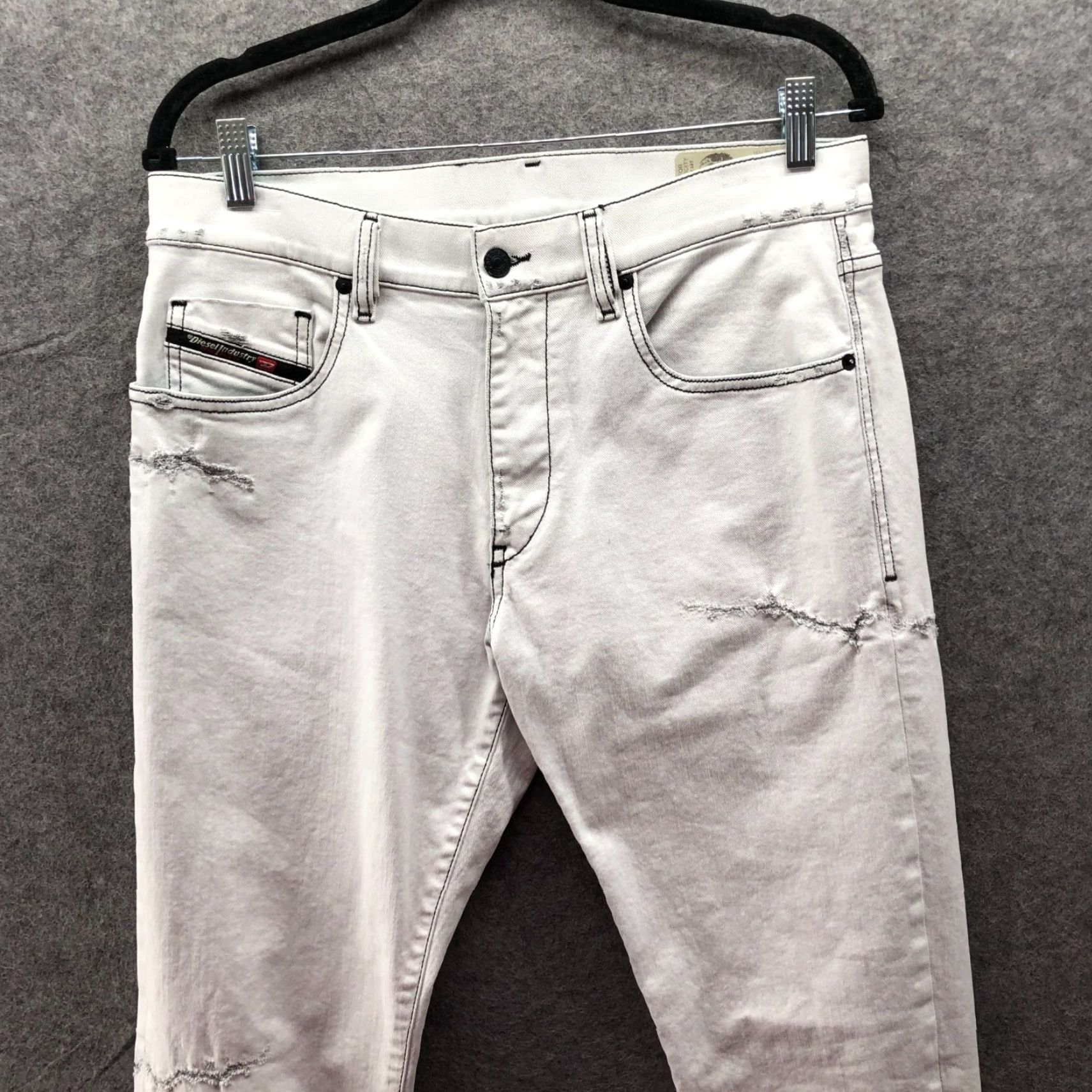 Diesel Diesel Jeans D-Strukt Tapered Slim Stretch 32x32 32x29 White Distressed Men - 5-Pocket Denim Shirt? Size US 32 / EU 48 - 3 Thumbnail