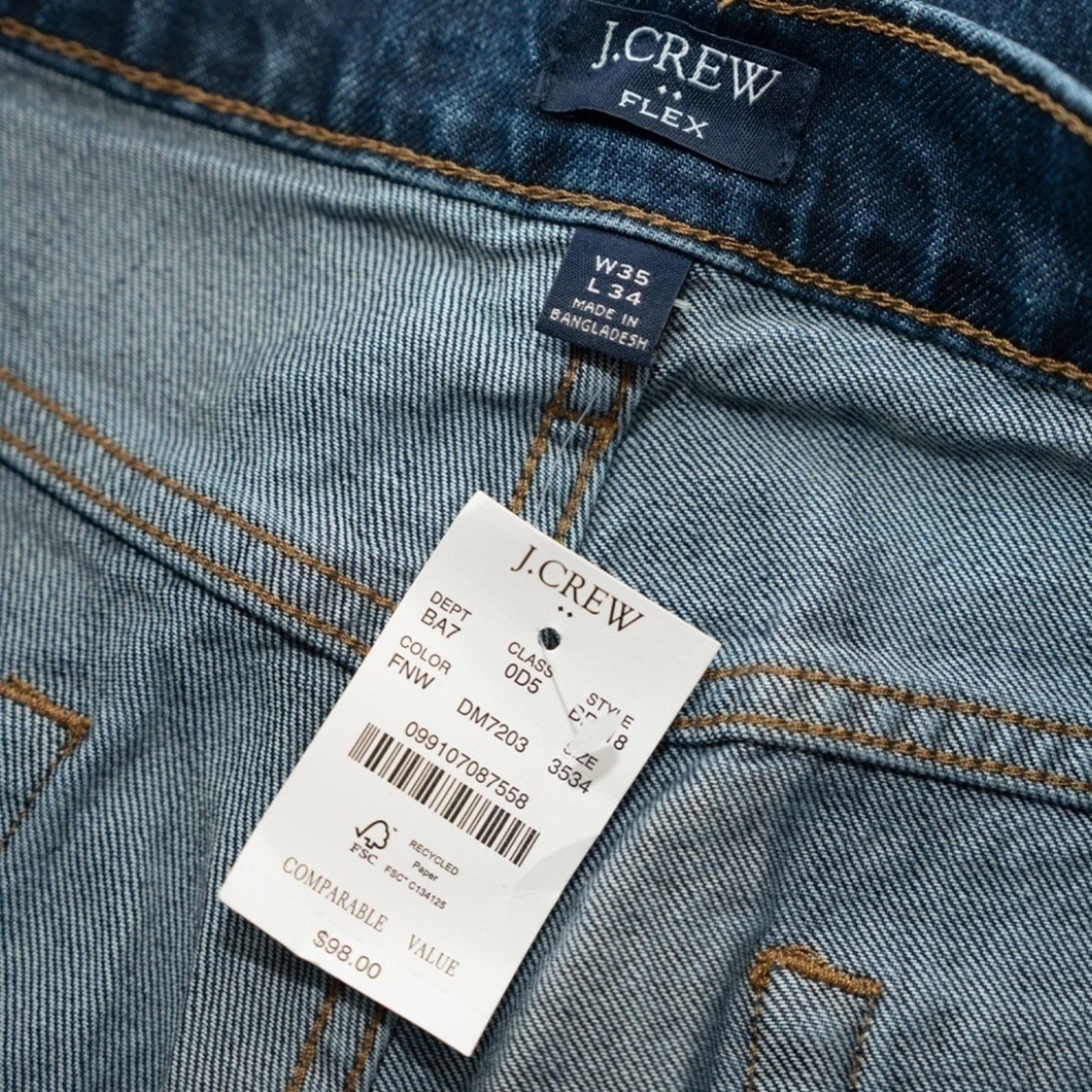 J.Crew J Crew. Men's Relaxed Fit Jean. Size US 35 - 3 Thumbnail