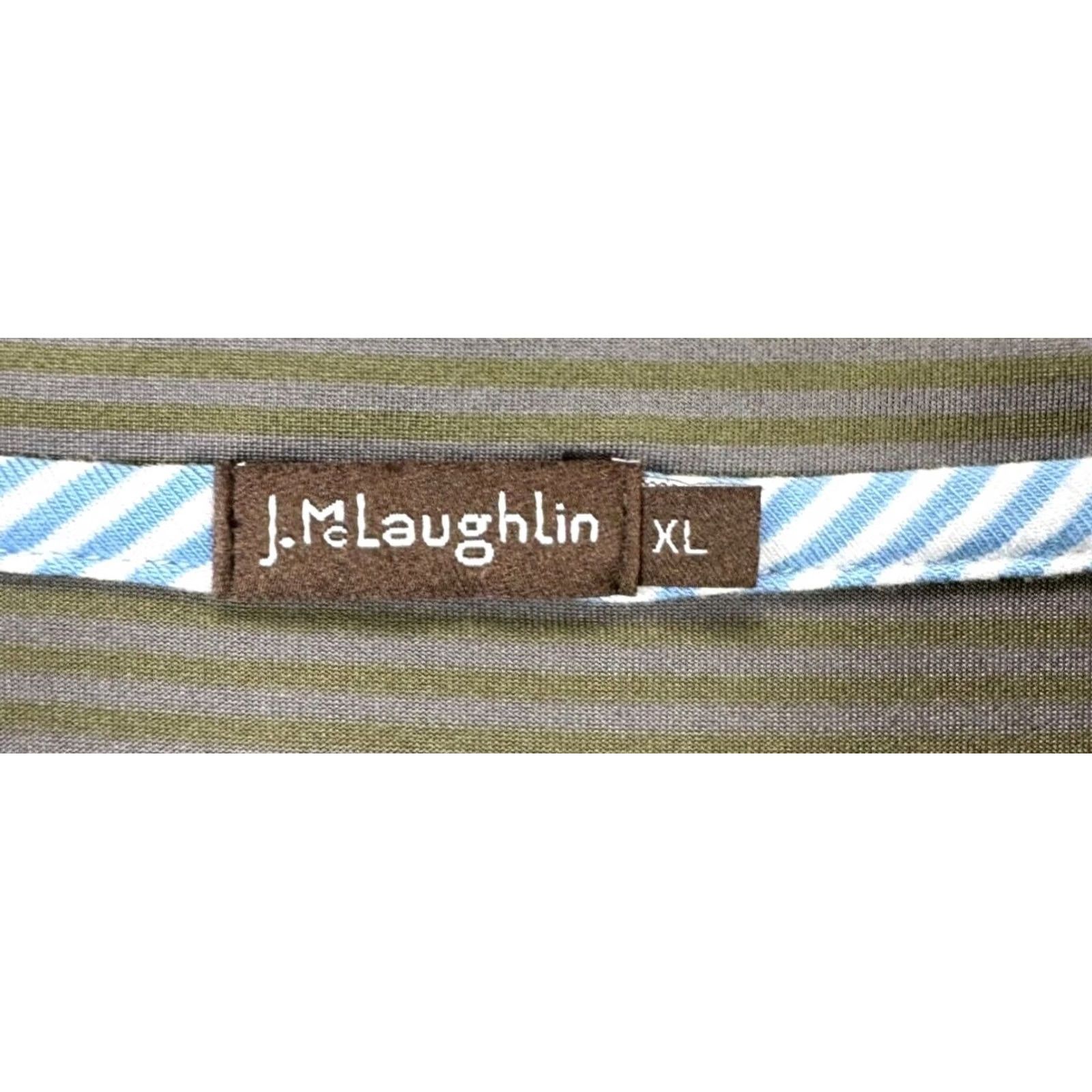 J.McLaughlin J. McLaughlin Golf Polo Shirt Mens XL Olive Green Striped Polo Athletic Rugby Size US XL / EU 56 / 4 - 4 Thumbnail