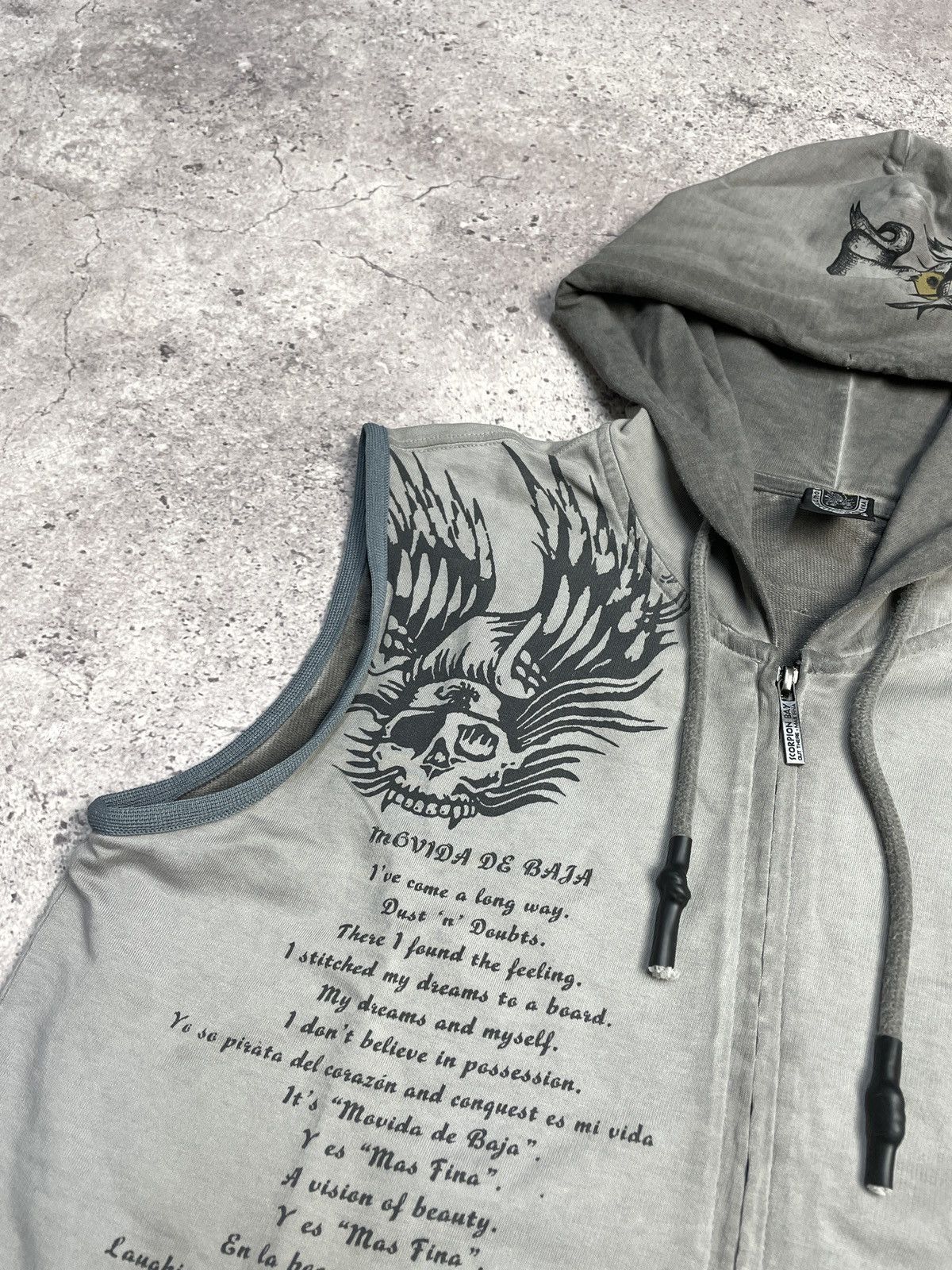 Insane Vintage 00s affliction TYPE goth opium STYLE hoodie
