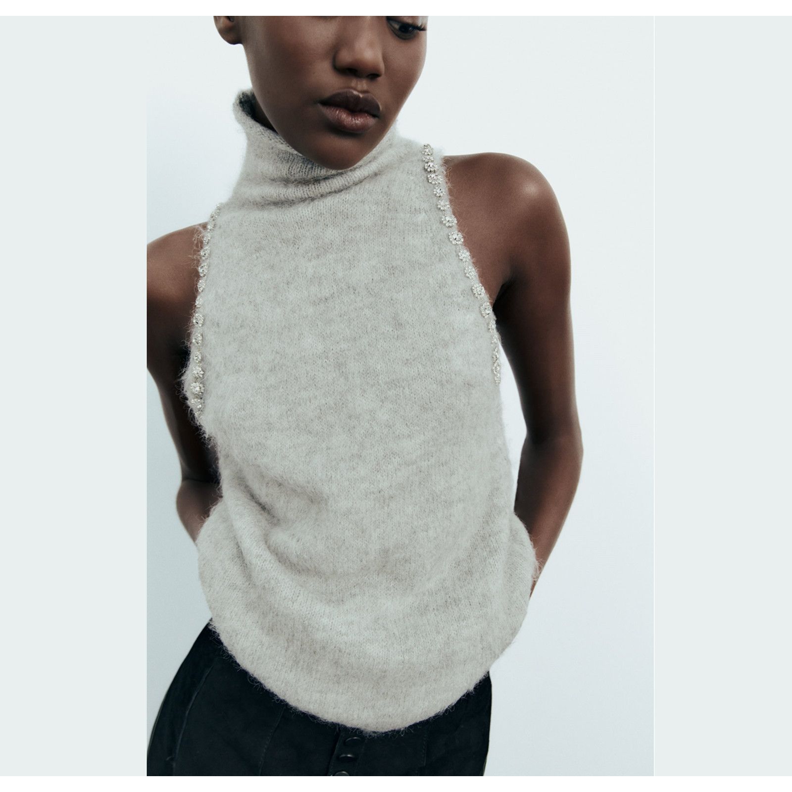 Zara ZARA Gray Wool-Blend Knit Top NWT Size XL Size XL / US 12-14 / IT 48-50 - 14 Thumbnail