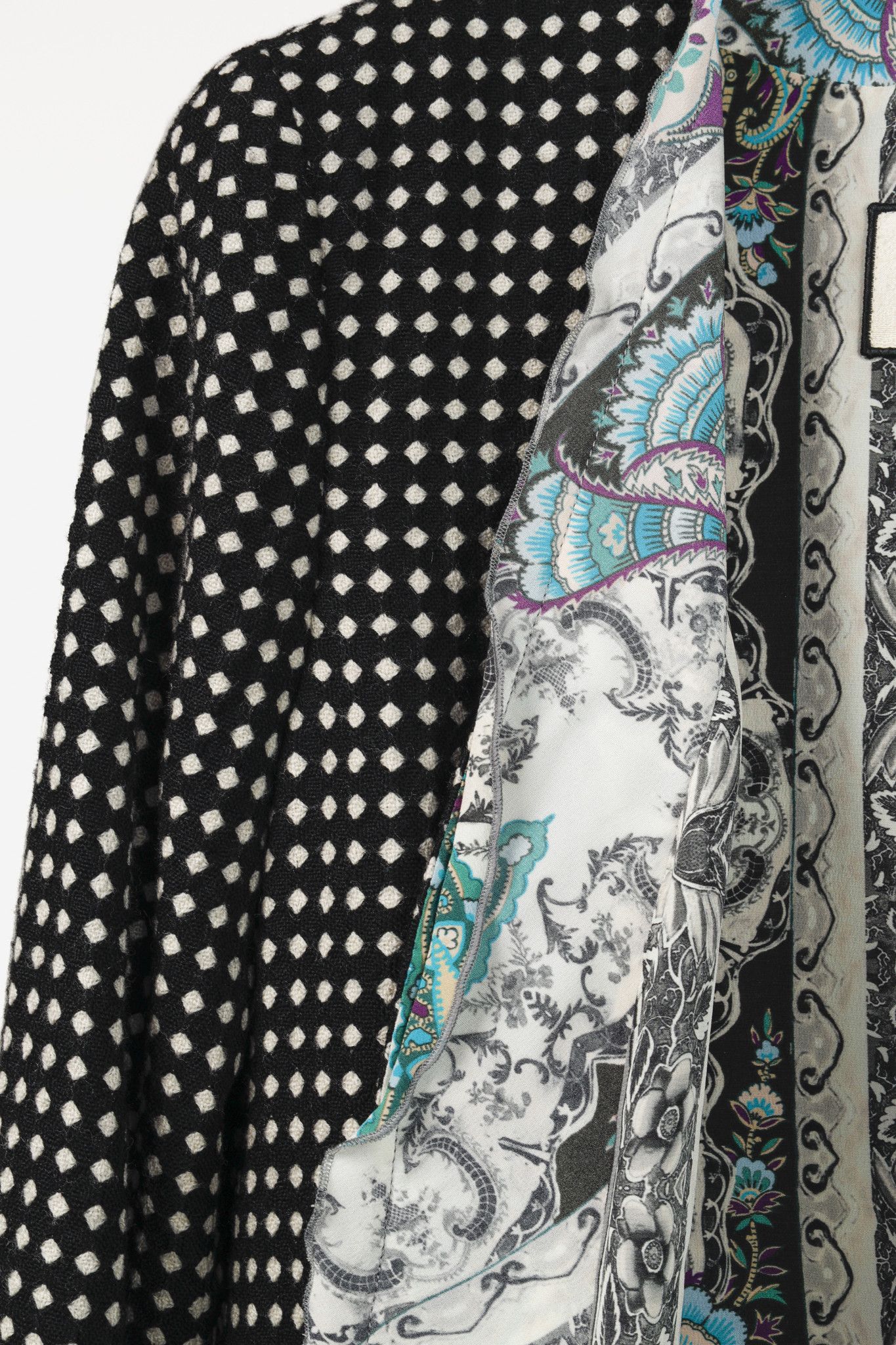 Etro Etro Black & White Polka-Dot Wool Open-Front Blazer Size L / US 10 / IT 46 - 7 Thumbnail
